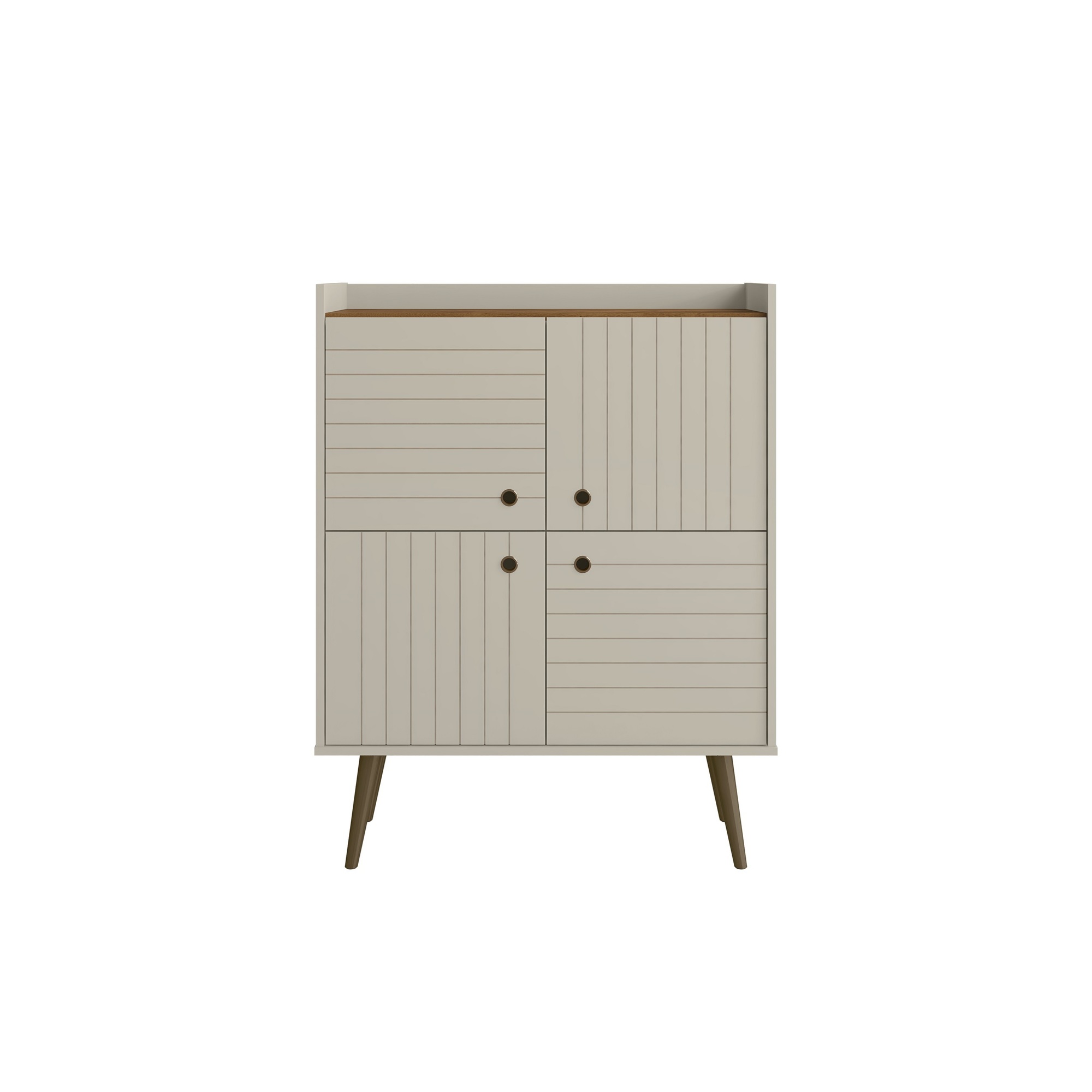 Manhattan Comfort, Bogart MidCentury Modern Accent Cabinet OffWhite, Width 35.43 in, Height 45.5 in, Depth 14.17 in, Model 255BMC