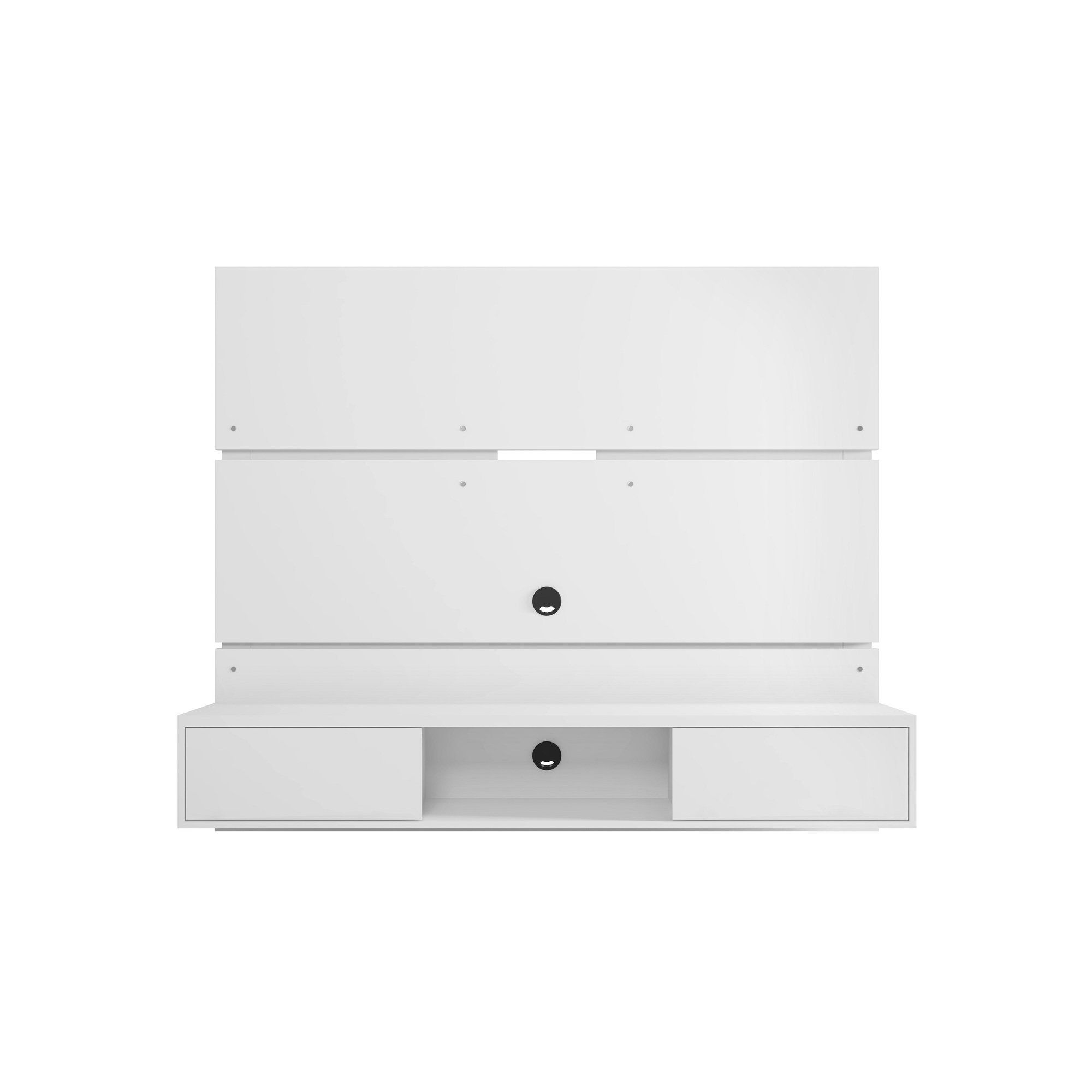 Manhattan Comfort, Vernon 62.99 Floating Wall Ent Cntr in White, Width 62.99 in, Height 53.54 in, Depth 12.87 in, Model 236BMC