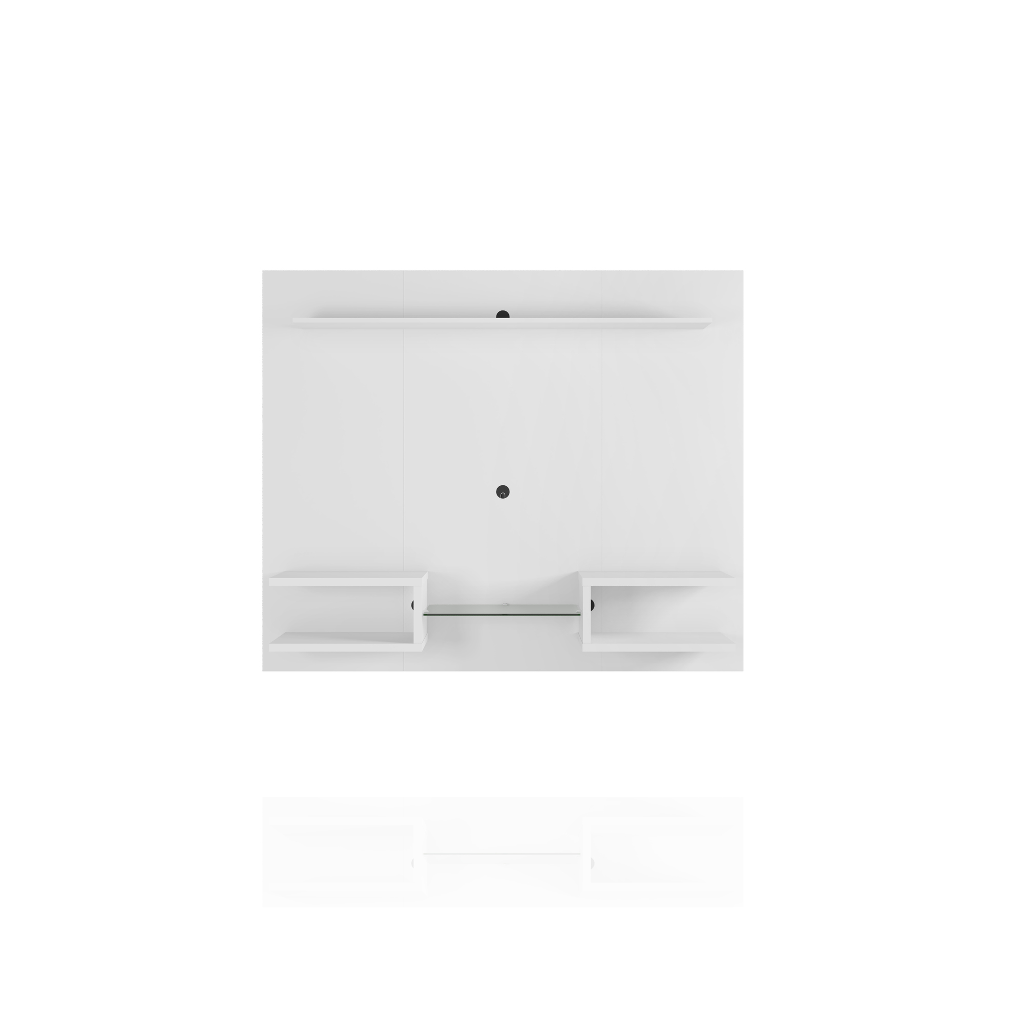 Manhattan Comfort, Plaza 64.25 Modern Floating Wall Ent Cntr in White, Width 64.25 in, Height 53.54 in, Depth 11.65 in, Model 224BMC