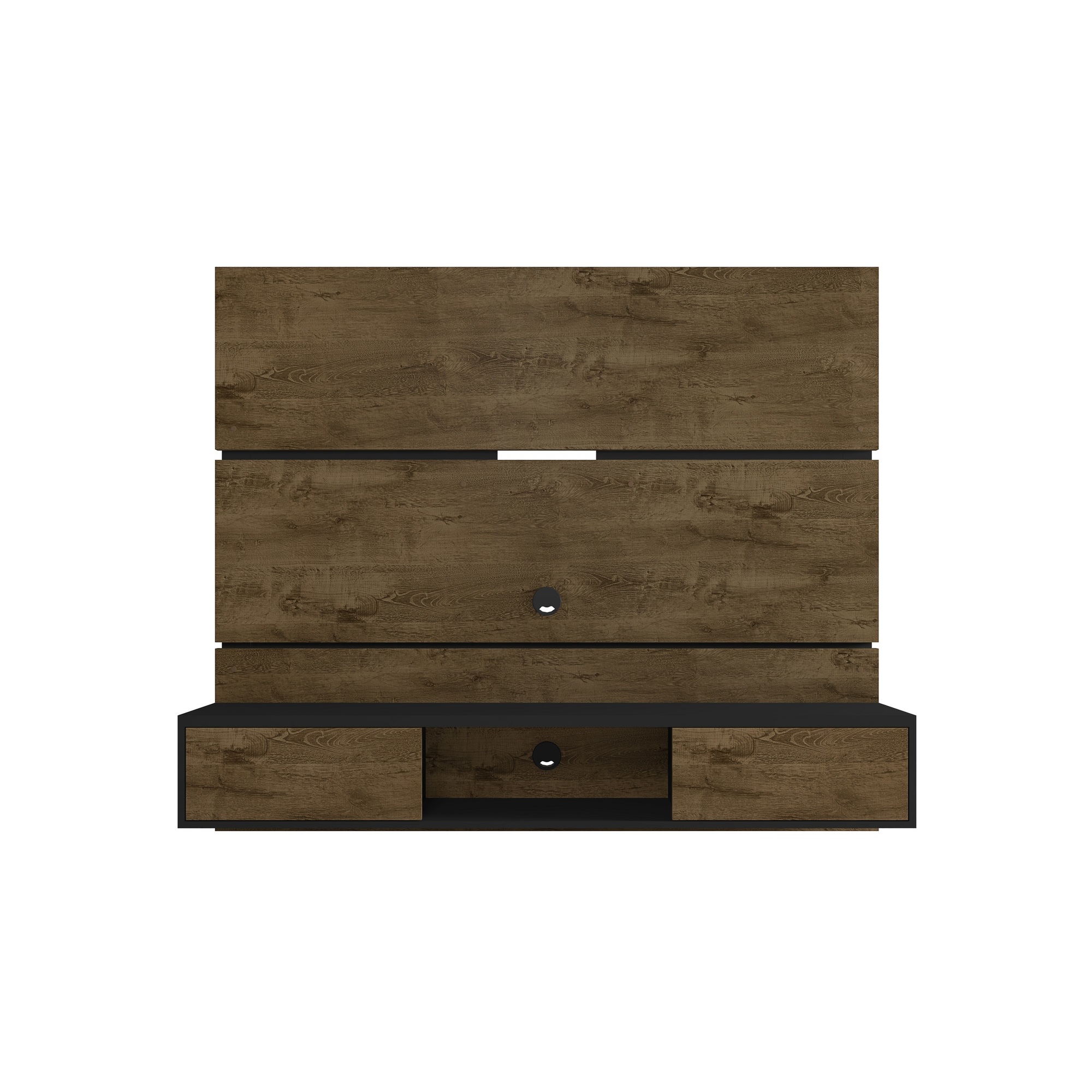 Manhattan Comfort, Vernon 62.99 Floating Wall Ent Cntr Brown Black, Width 62.99 in, Height 53.54 in, Depth 12.87 in, Model 236BMC
