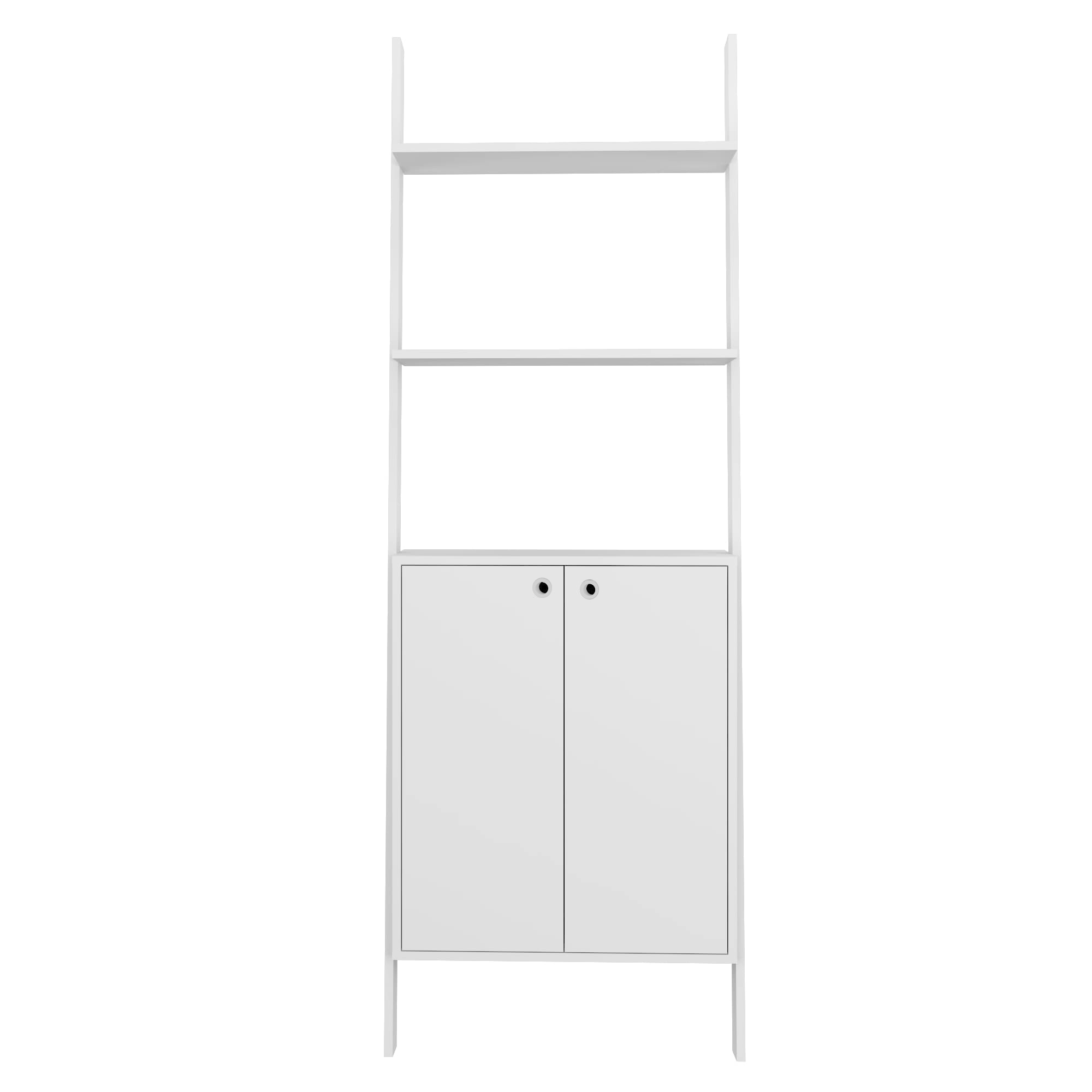Manhattan Comfort, Cooper Ladder Cabinet 2 Floating Shelves White, Width 24.8 in, Height 72.04 in, Depth 9.84 in, Model 194AMC