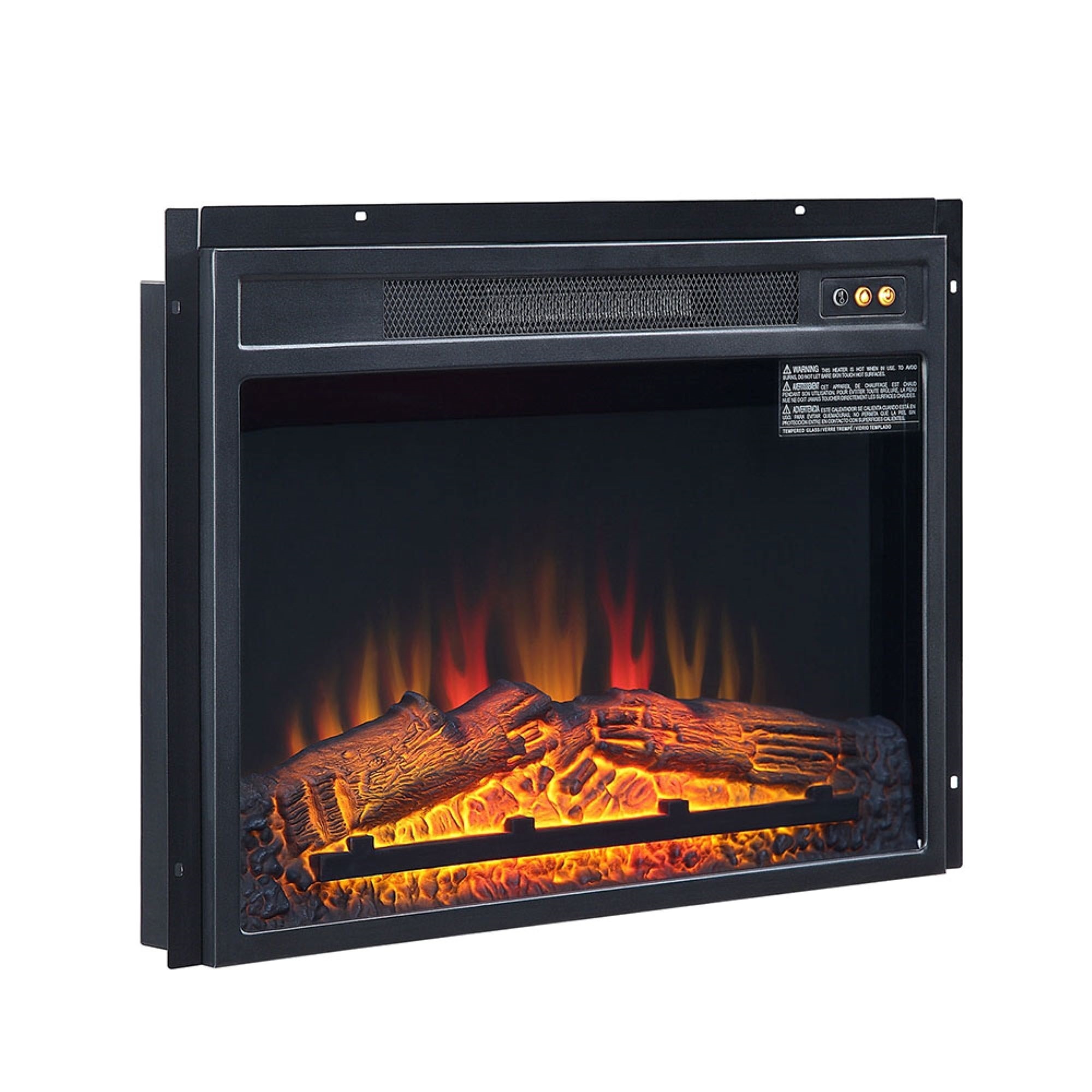 Manhattan Comfort, Electric 23Inch Fireplace Box with Heat Functionality, Width 23 in, Height 17.1 in, Depth 5 in, Model FPBOX1