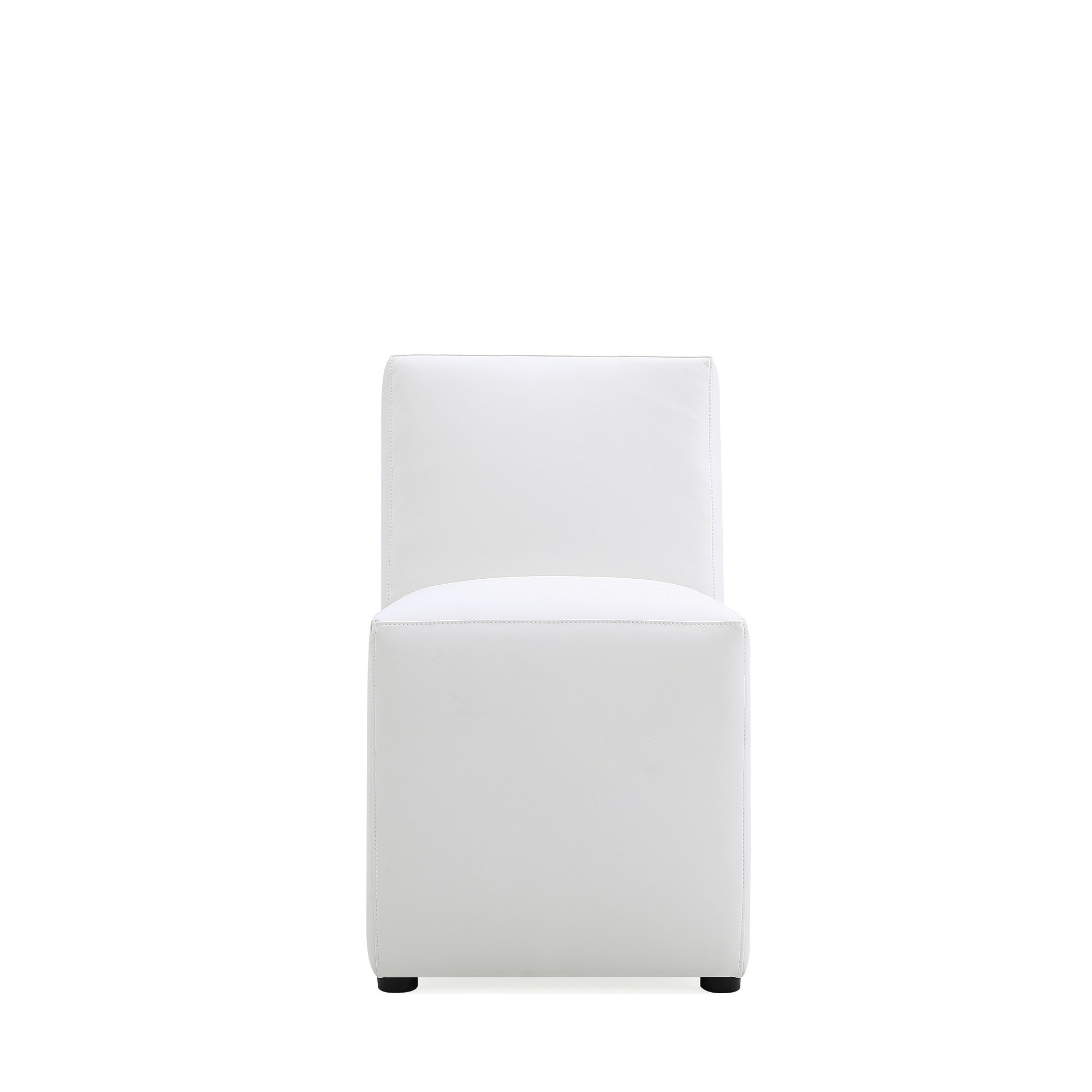 Manhattan Comfort, Anna Modern Square Faux Leather Chair in Cream, Primary Color Cream, Included (qty.) 1 Model DC058