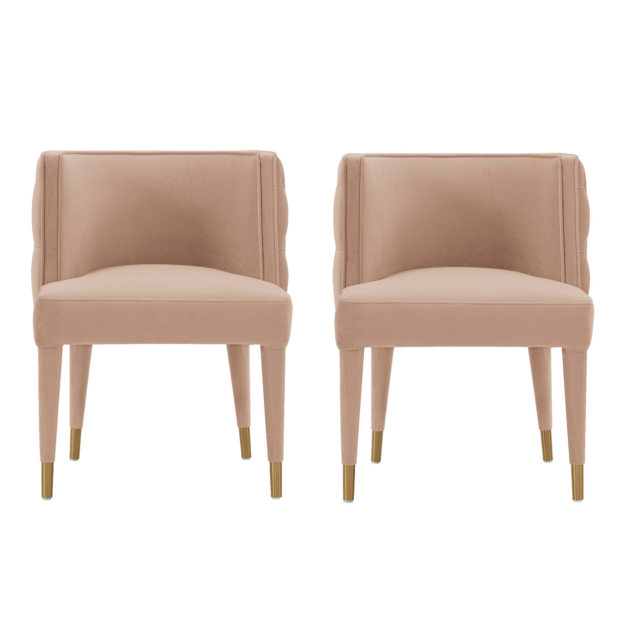 Manhattan Comfort, Modern Maya Tufted Velvet Chair in Nude Set of 2 Primary Color Beige, Included (qty.) 2 Model 2-DC079