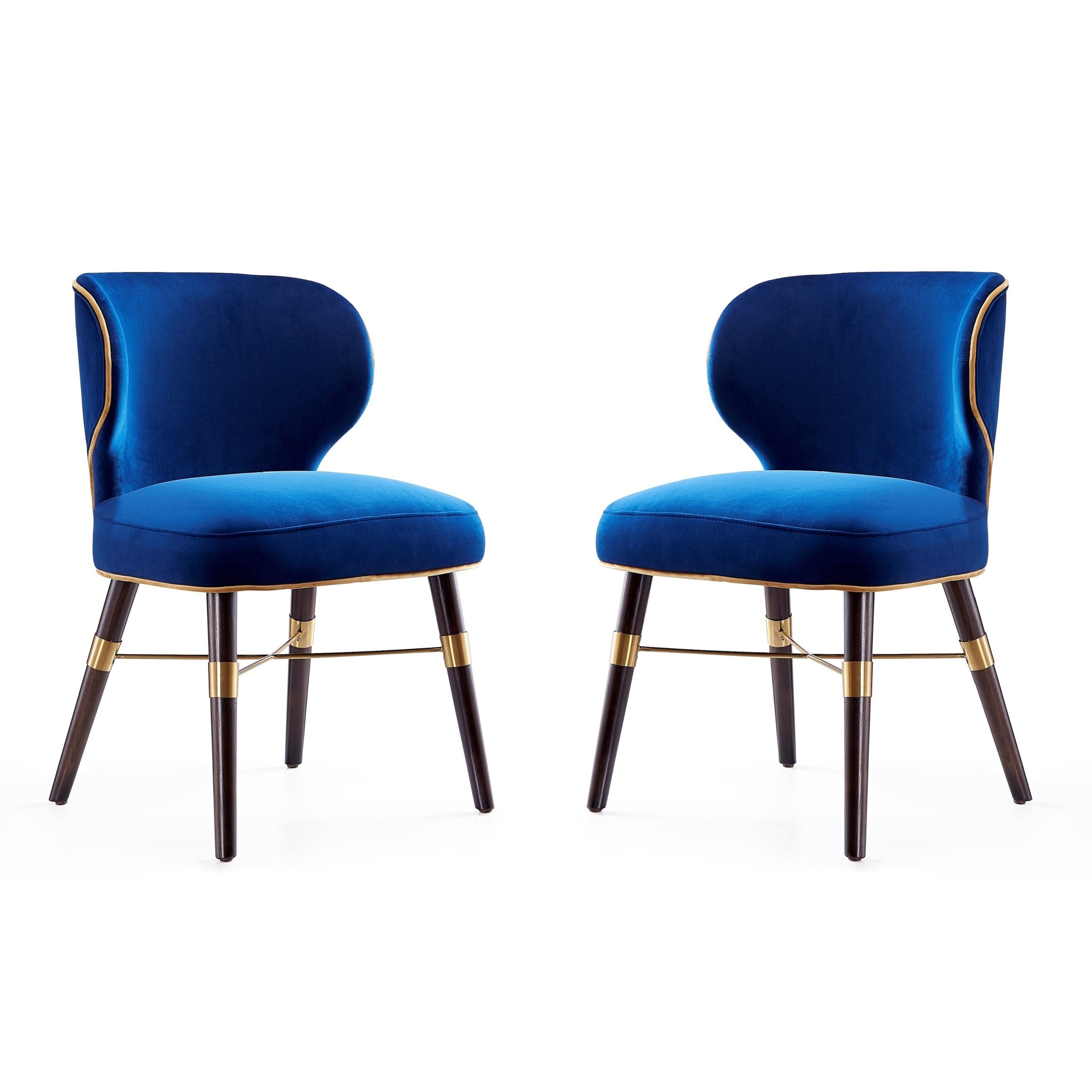 Manhattan Comfort, Strine Royal Blue Velvet Chair Set of 2 Primary Color Blue, Included (qty.) 2 Model 2-DC045