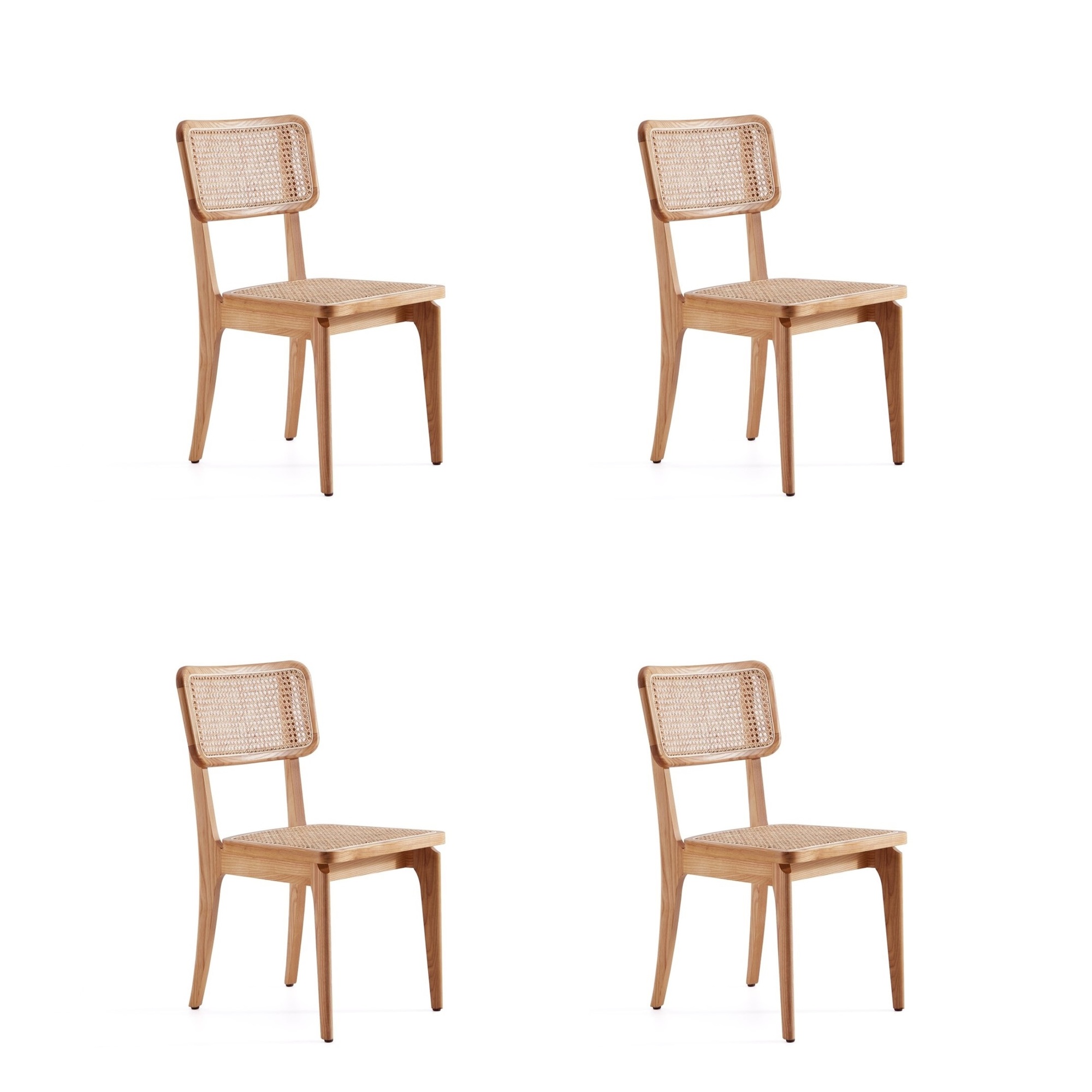 Manhattan Comfort, Giverny Chair in Nature Cane Set of 4 Primary Color Natural, Included (qty.) 4 Model 2-DCCA04