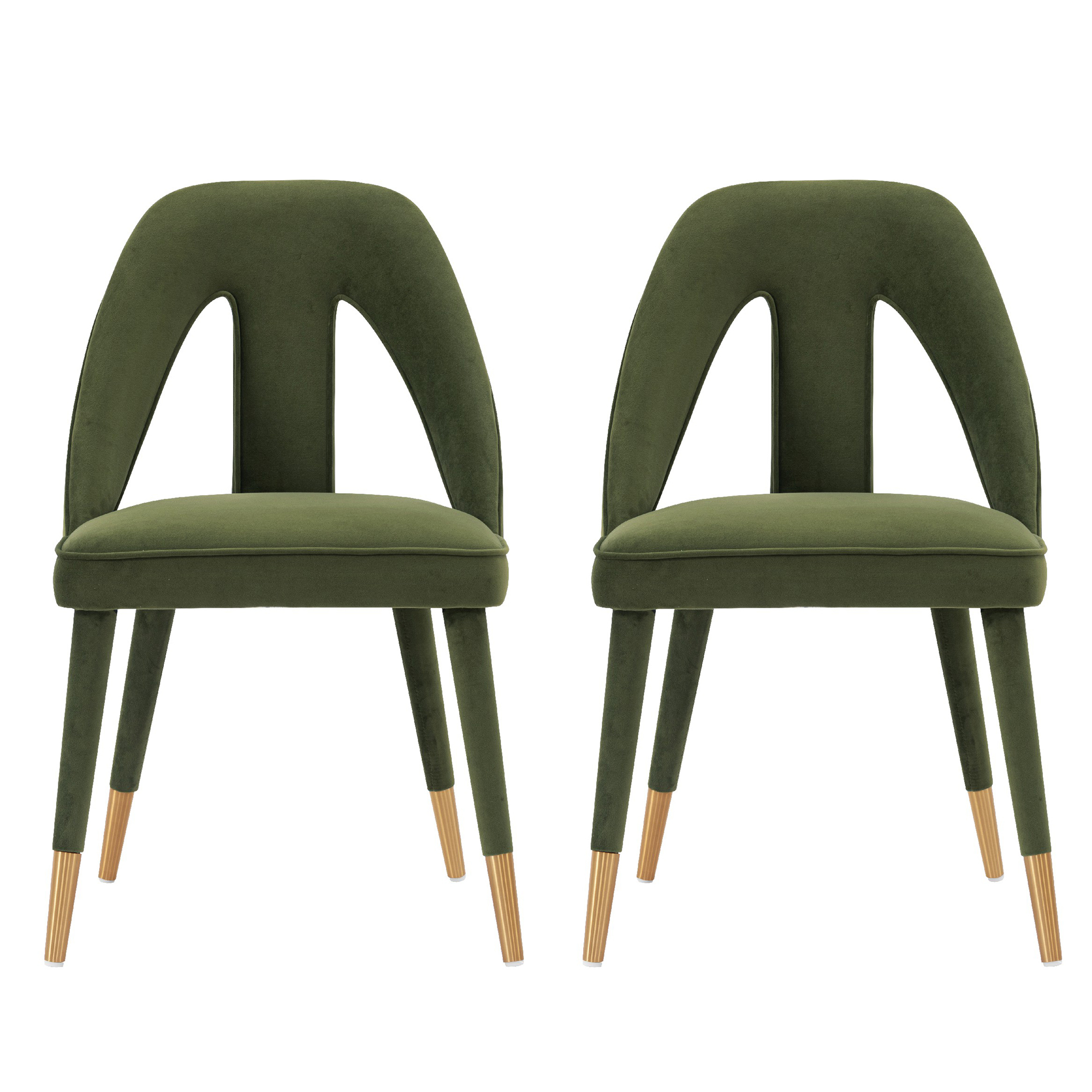 Manhattan Comfort, Modern Neda Velvet Chair in Olive Green Set of 2 Primary Color Olive, Included (qty.) 2 Model 2-DC081