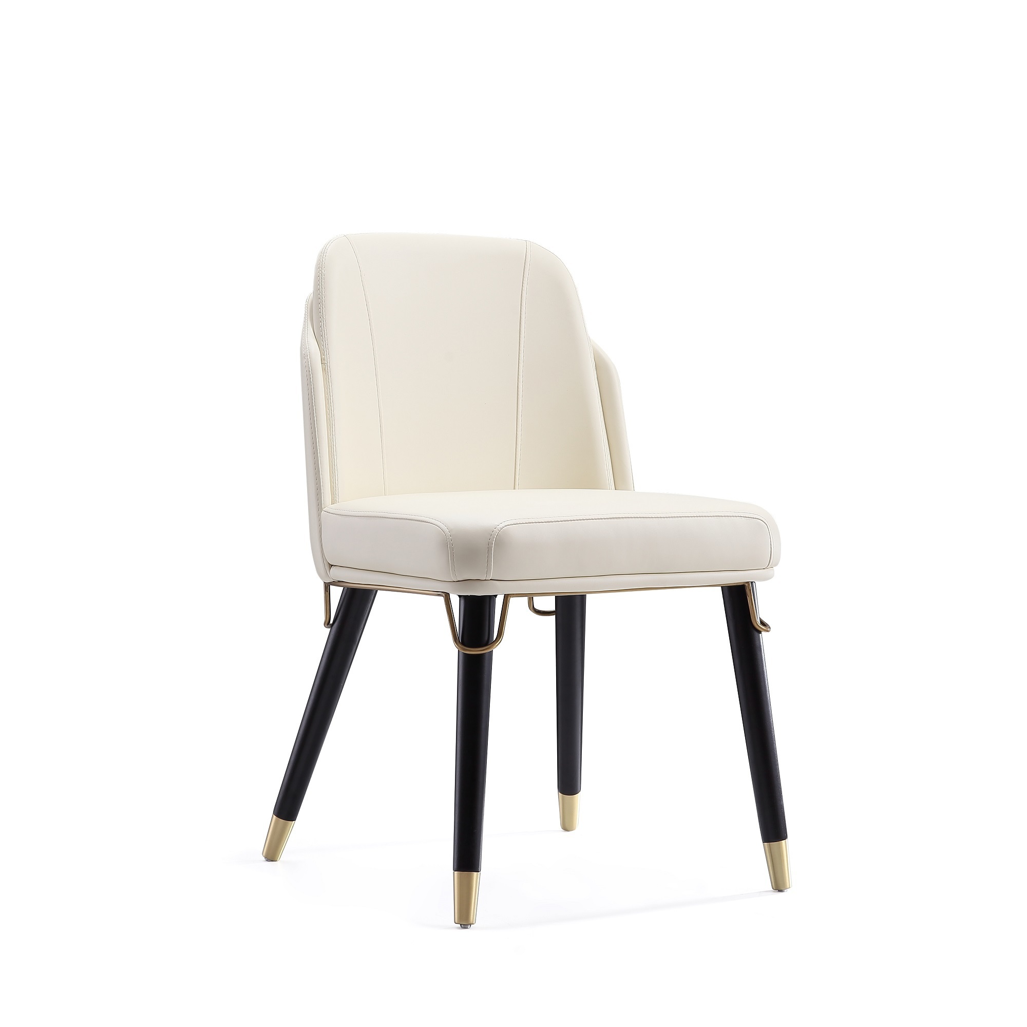 Manhattan Comfort, Estelle Cream and Black Faux Leather Chair, Primary Color Cream, Included (qty.) 1 Model DC042