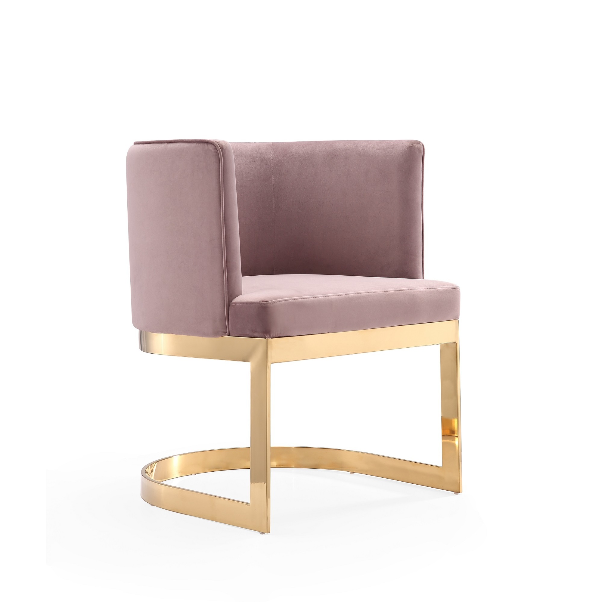 Manhattan Comfort, Aura Blush and Polished Brass Velvet Chair, Primary Color Pink, Included (qty.) 1 Model DC026