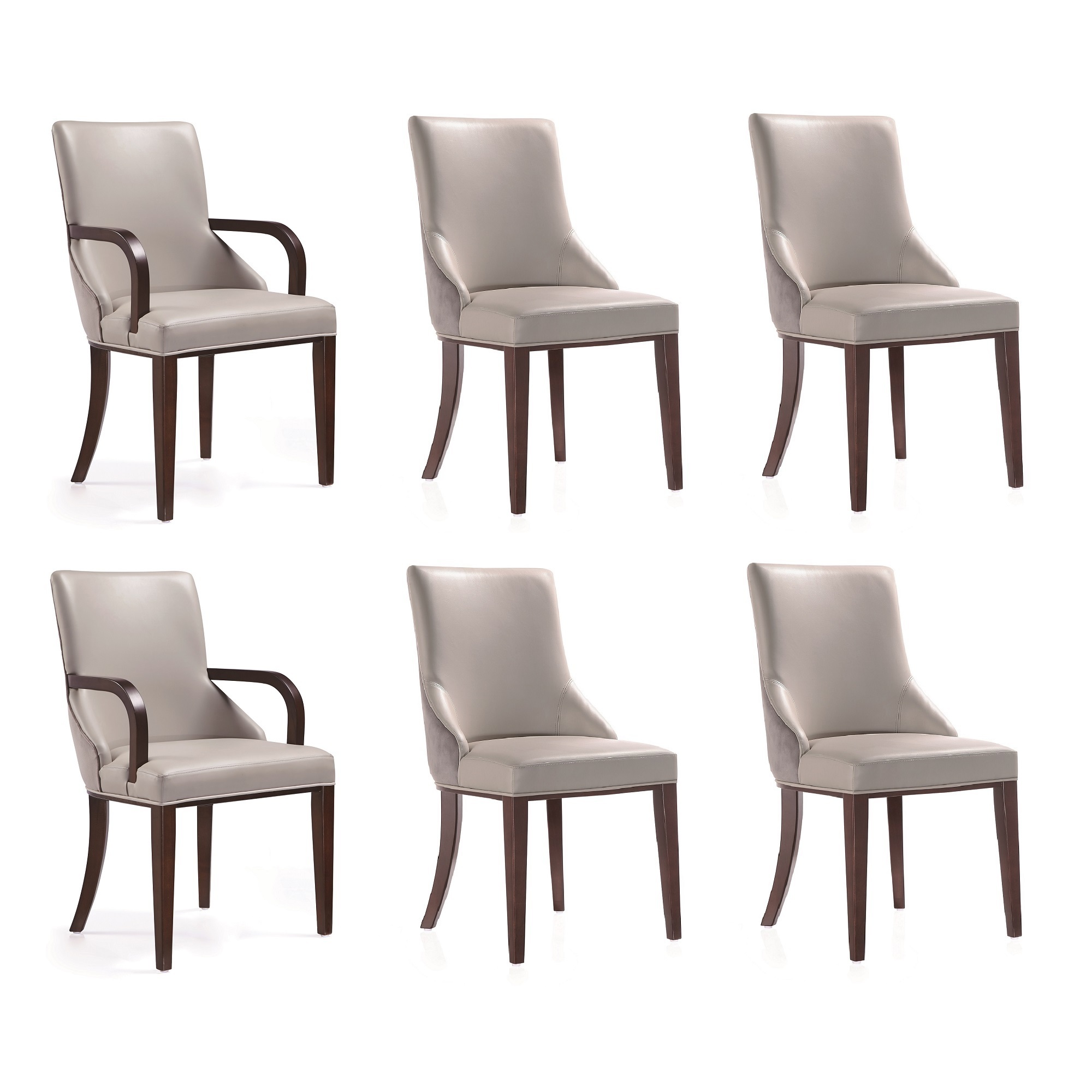 Manhattan Comfort, Shubert 6 Piece Modern Upholstered Chair Set Grey, Primary Color Gray, Included (qty.) 6 Model 6-DC055AR