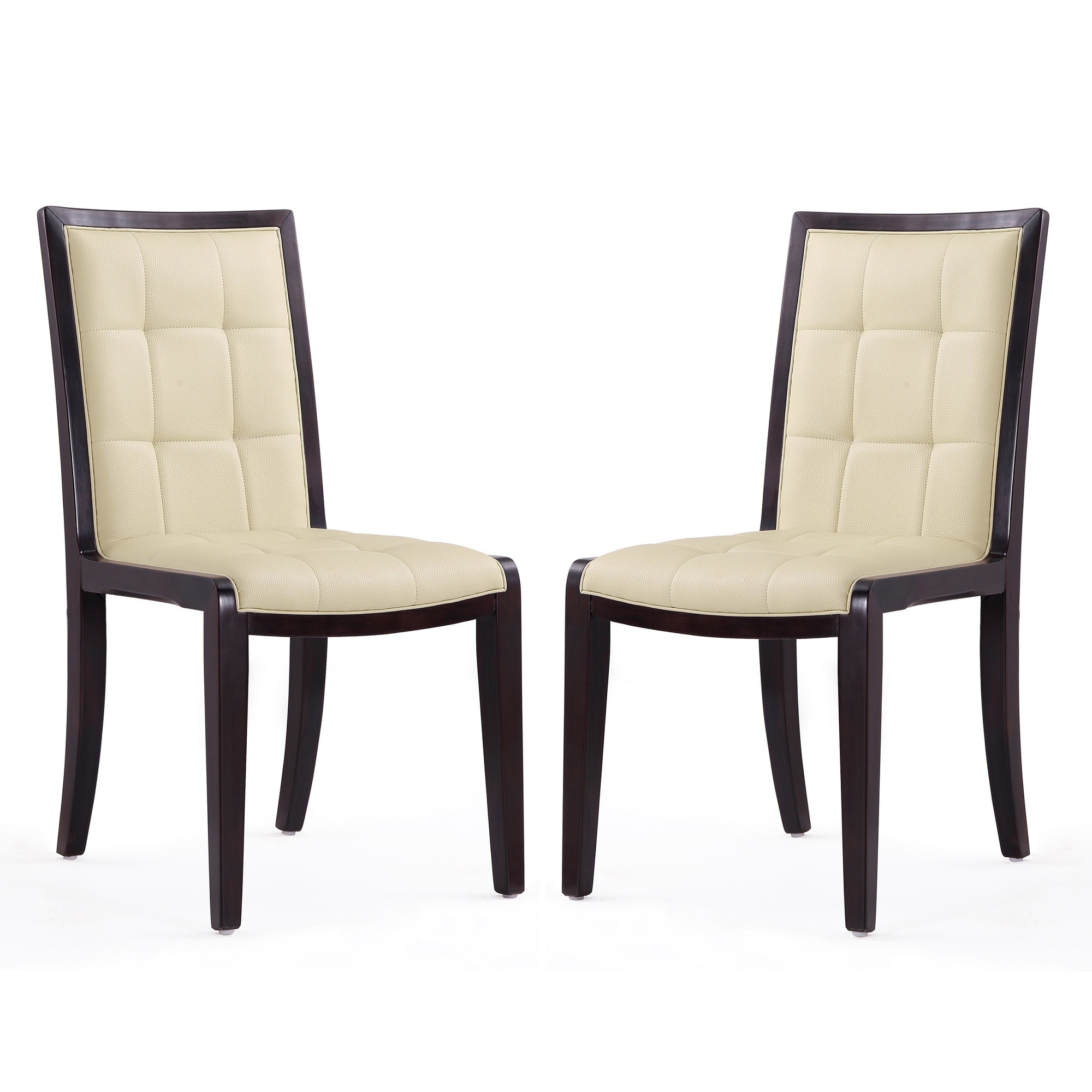 Manhattan Comfort, Executor Cream Faux Leather Chairs Set of Two, Primary Color Cream, Included (qty.) 2 Model DC003