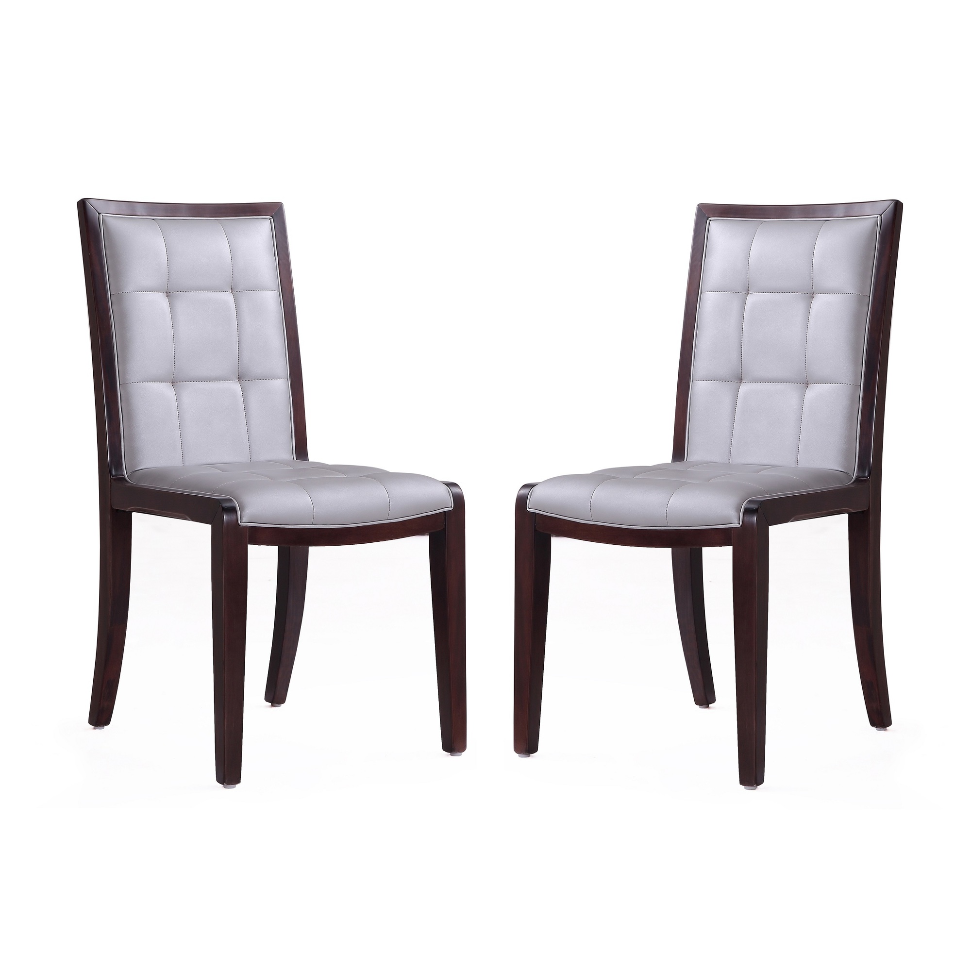 Manhattan Comfort, Executor Silver Faux Leather Chairs Set of Two, Primary Color Silver, Included (qty.) 2 Model DC003