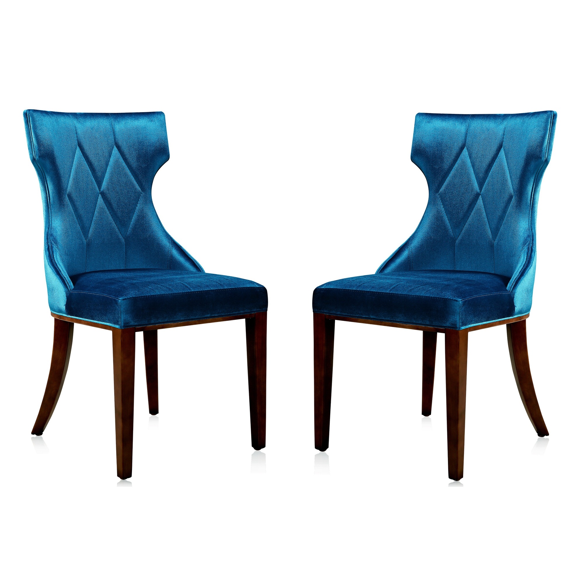 Manhattan Comfort, Reine Cobalt Blue Velvet Chair Set of Two, Primary Color Blue, Included (qty.) 2 Model DC007