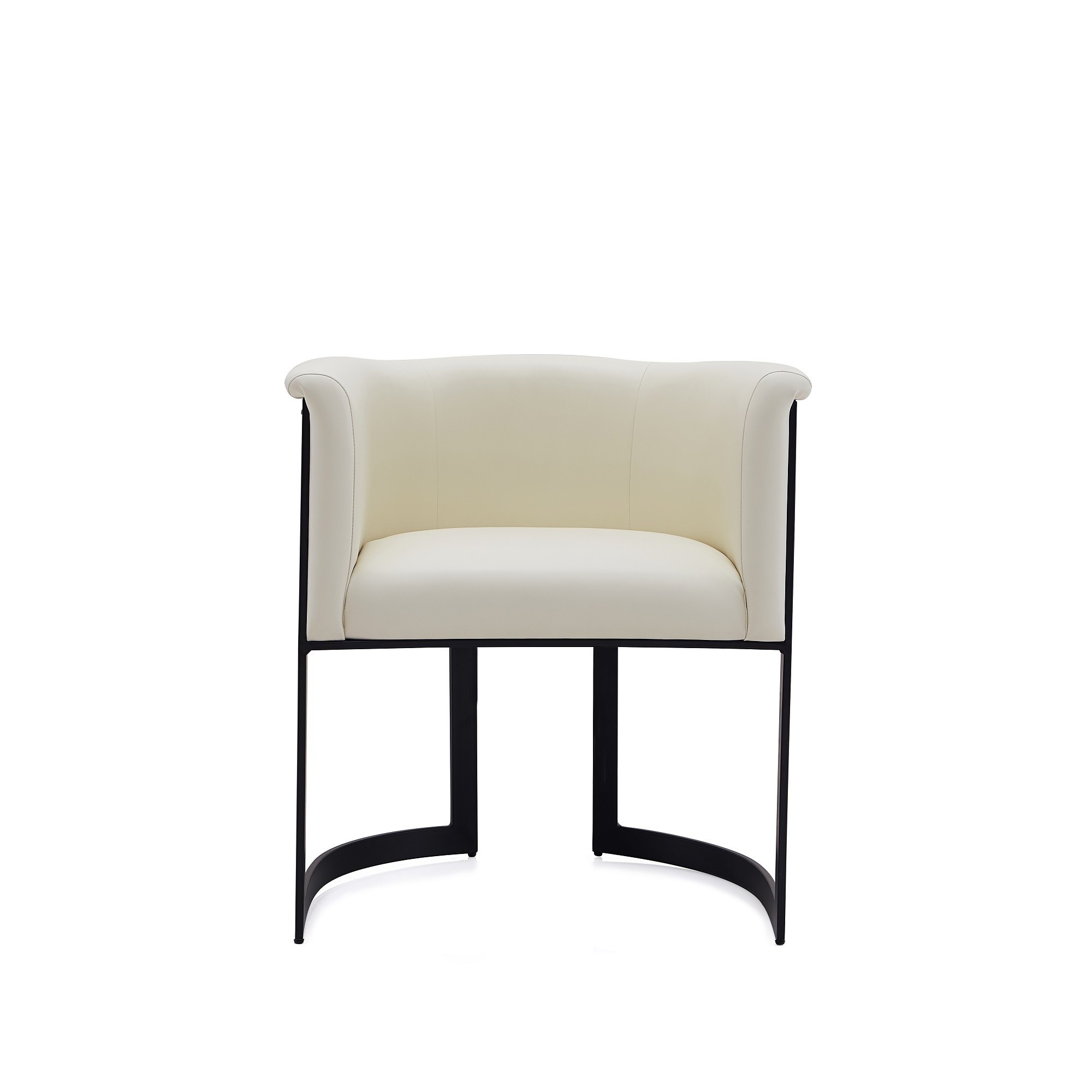 Manhattan Comfort, Corso Leatherette Chair with Metal Frame in Cream, Primary Color Cream, Included (qty.) 1 Model DC046