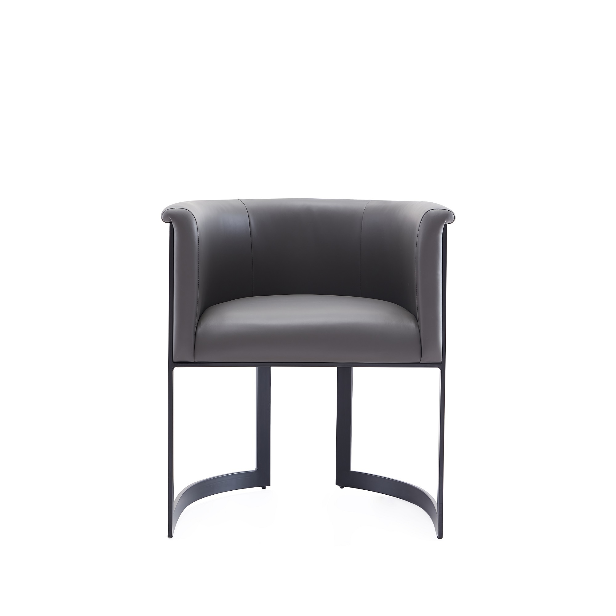 Manhattan Comfort, Corso Leatherette Chair with Metal Frame in Grey, Primary Color Gray, Included (qty.) 1 Model DC046