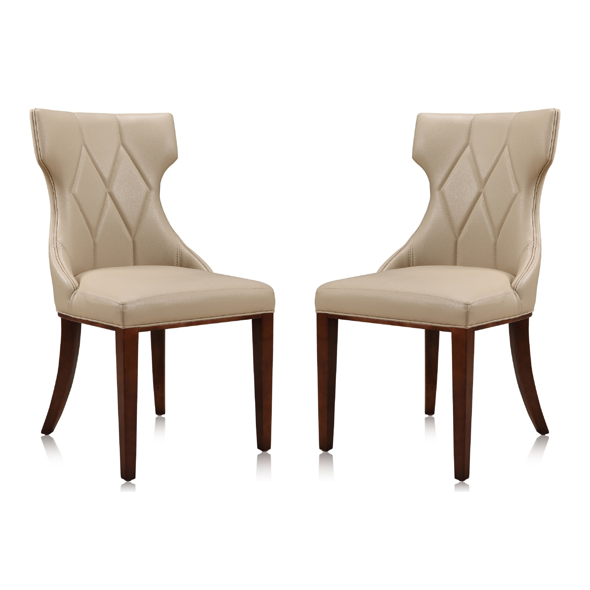 Manhattan Comfort, Reine Cream Faux Leather Chair Set of Two, Primary Color Cream, Included (qty.) 2 Model DC007