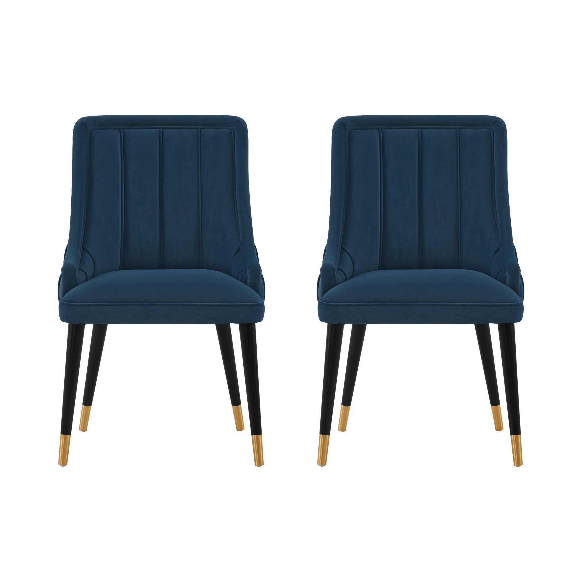 Manhattan Comfort, Modern Eda Velvet Chair in Midnight Blue Set of 2 Primary Color Blue, Included (qty.) 2 Model 2-DC073