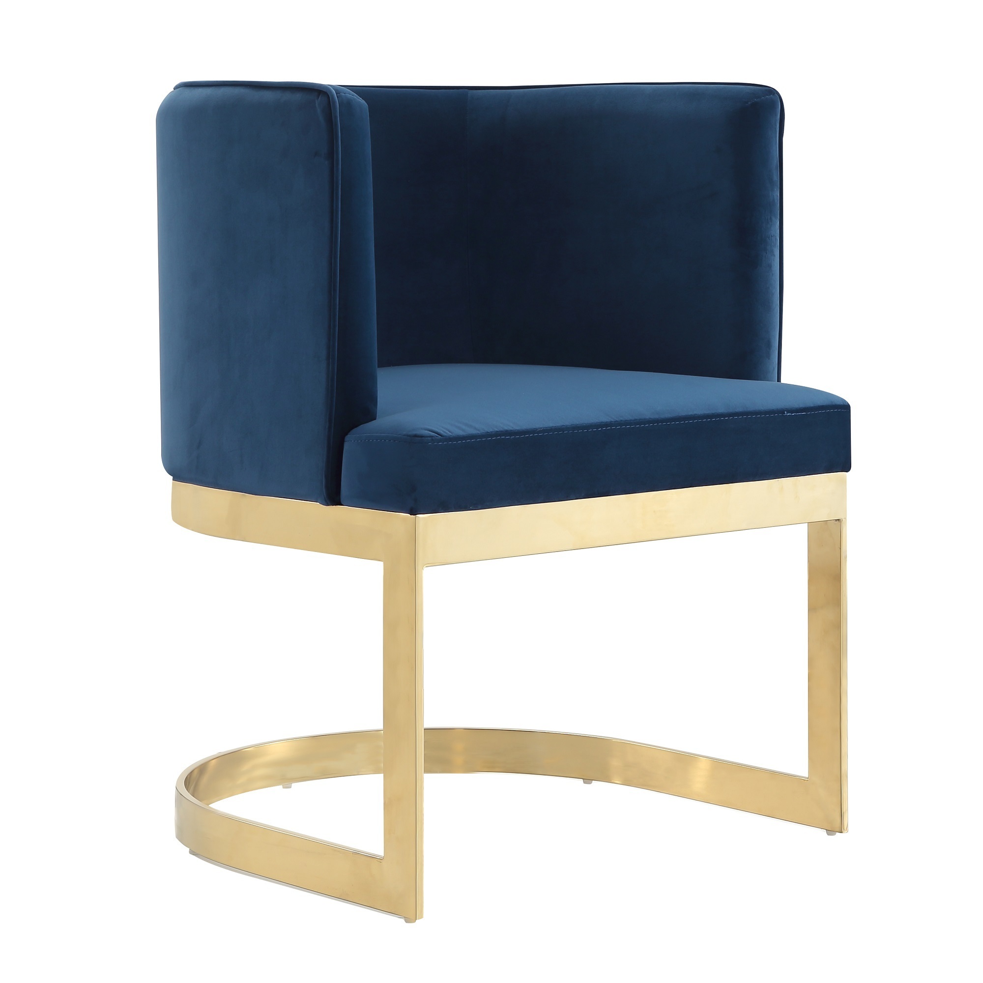 Manhattan Comfort, Aura Royal Blue and Polished Brass Velvet Chair, Primary Color Blue, Included (qty.) 1 Model DC026