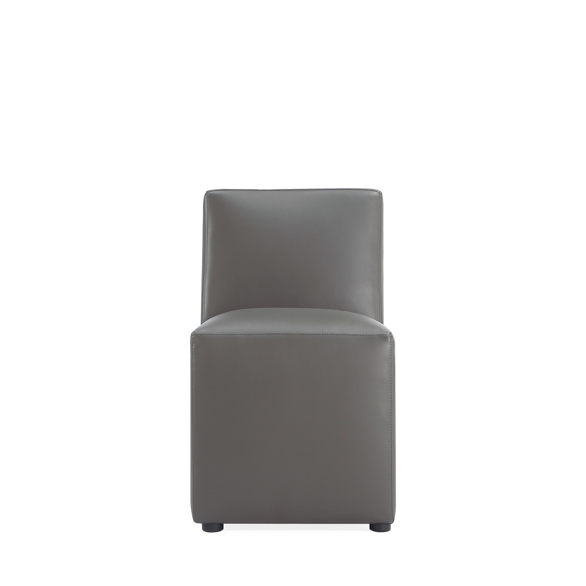 Manhattan Comfort, Anna Modern Square Faux Leather Chair in Pewter, Primary Color Pewter, Included (qty.) 1 Model DC058