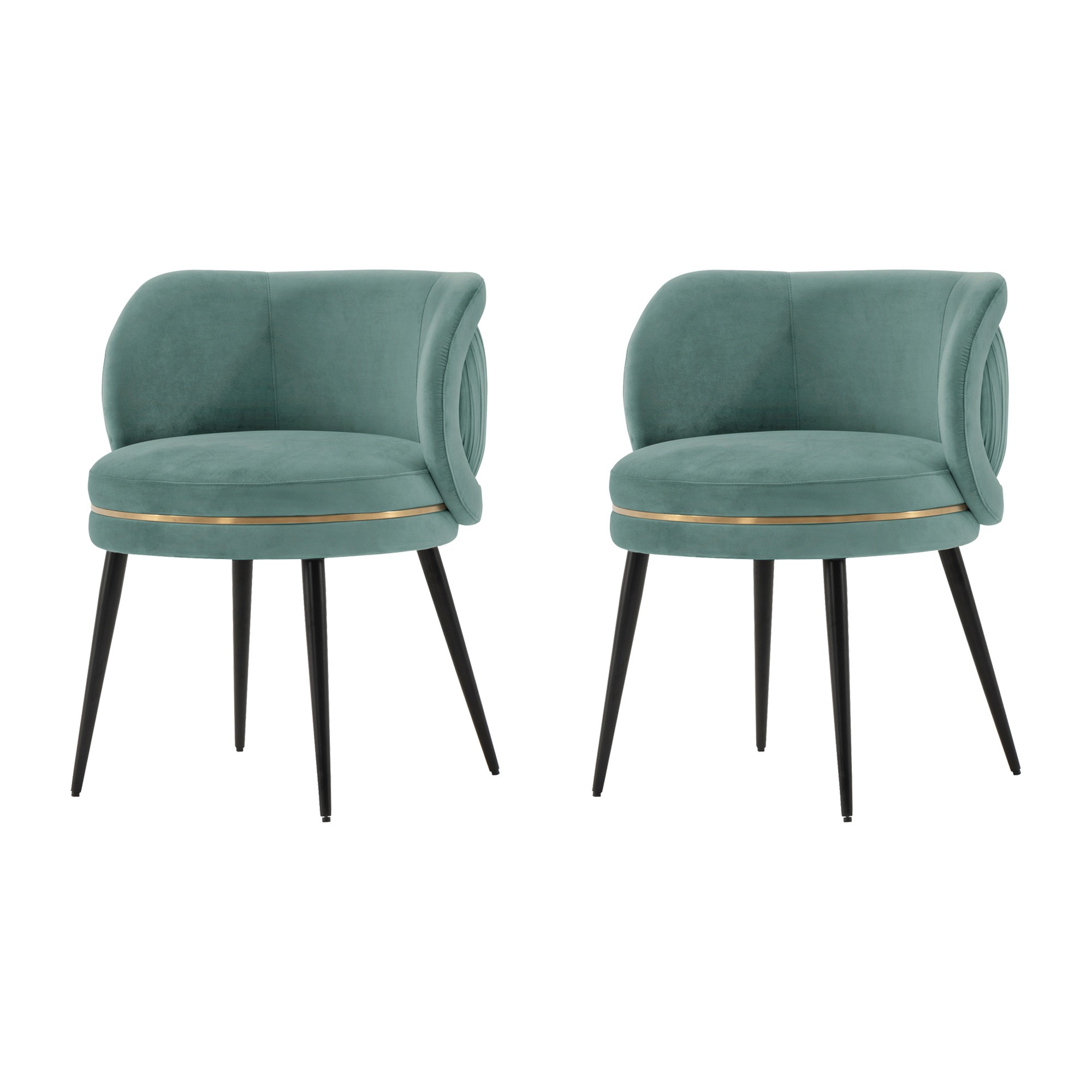 Manhattan Comfort, Modern Kaya Velvet Chair in Mint Green 2-Set, Primary Color Green, Included (qty.) 1 Model 2-DC080