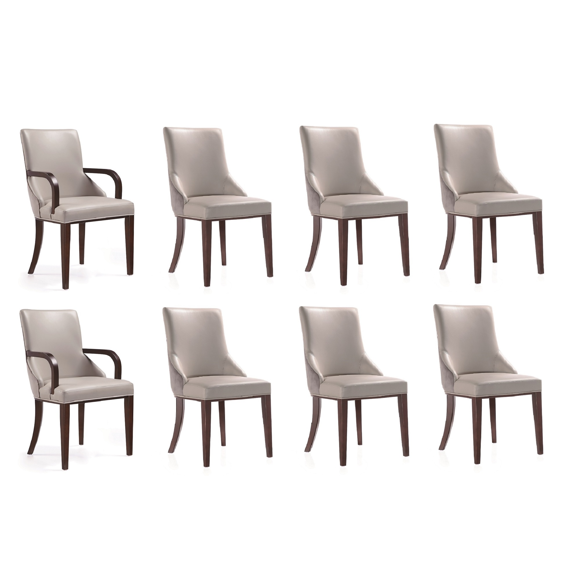 Manhattan Comfort, Shubert 8 Piece Modern Upholstered Chair Set Grey, Primary Color Gray, Included (qty.) 8 Model 8-DC055AR