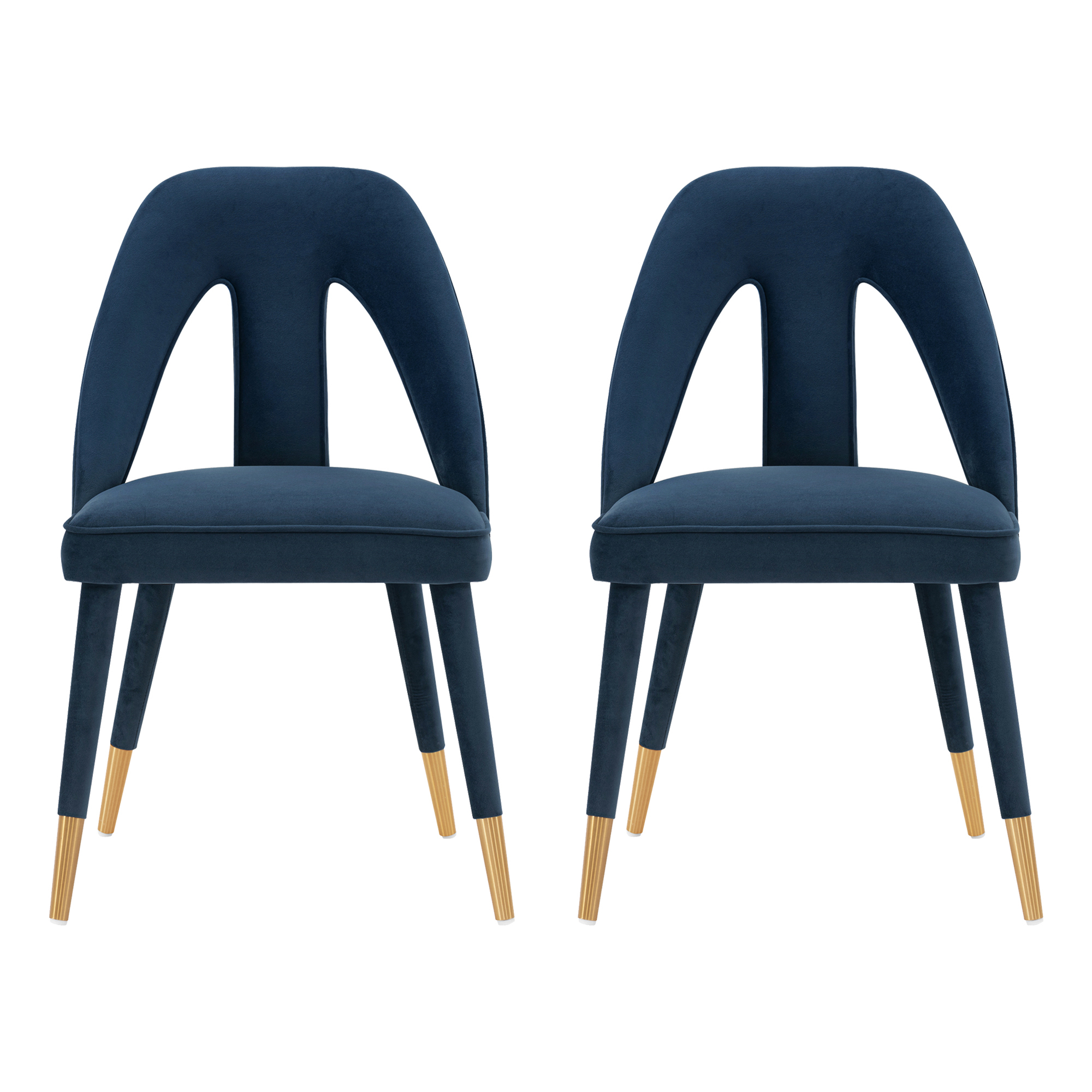 Manhattan Comfort, Modern Neda Velvet Chair in Midnight Blue Set of 2 Primary Color Blue, Included (qty.) 2 Model 2-DC081