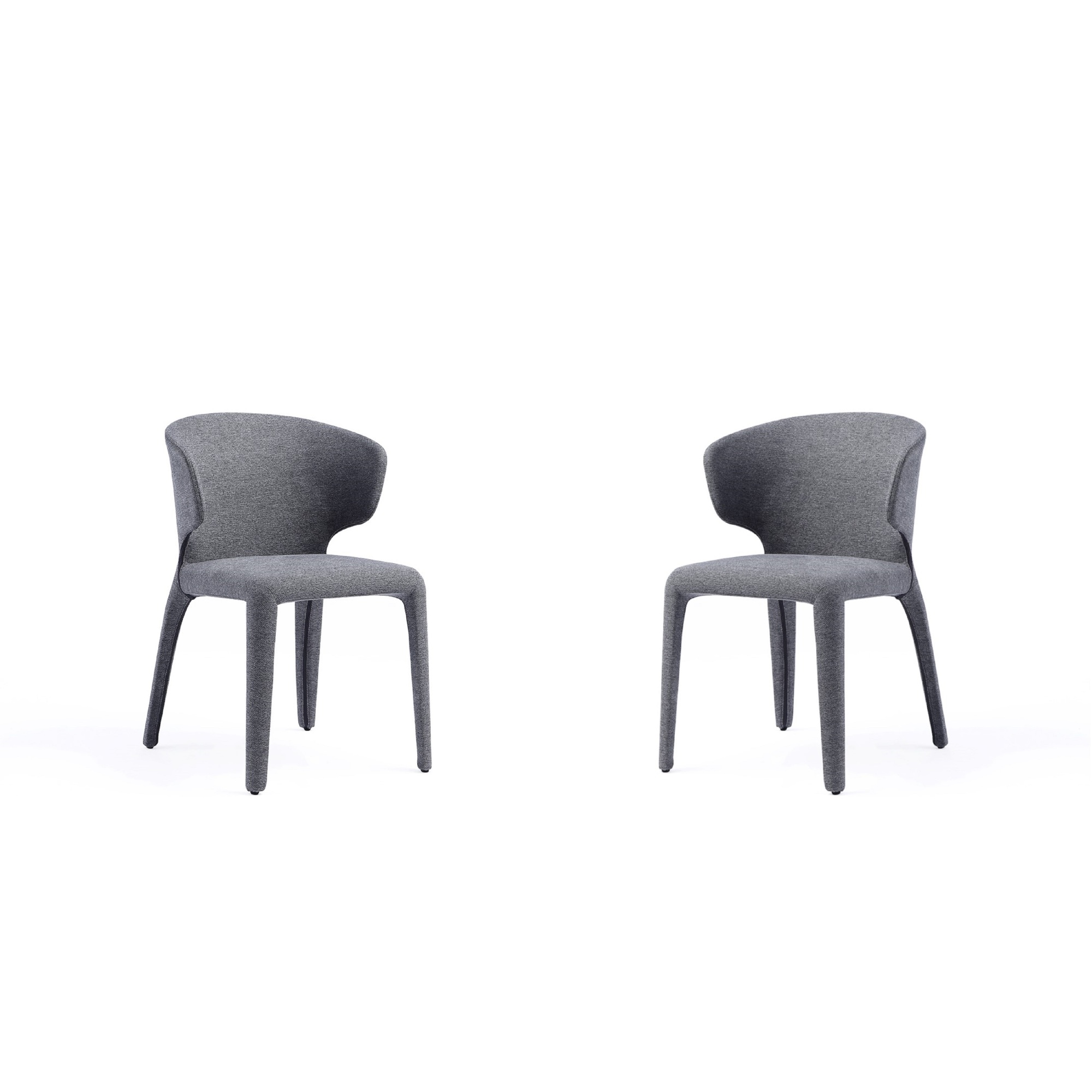 Manhattan Comfort, Conrad Modern Woven Tweed Chair in Grey Set of 2 Primary Color Gray, Included (qty.) 2 Model DC031