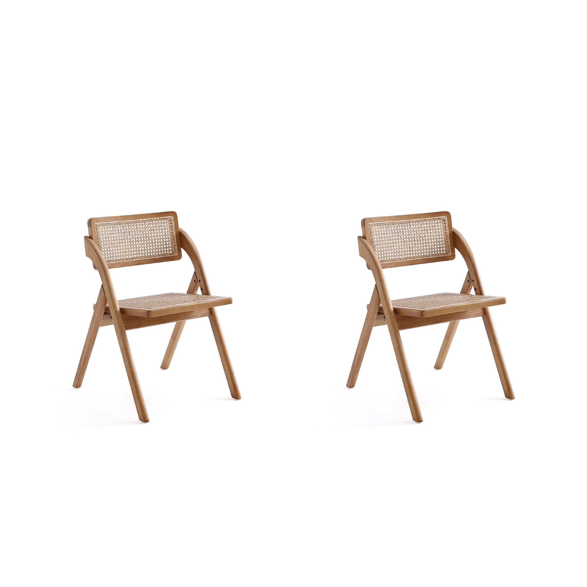 Manhattan Comfort, Lambinet Folding Chair in Nature Cane Set of 2 Primary Color Natural, Included (qty.) 2 Model DCCA07