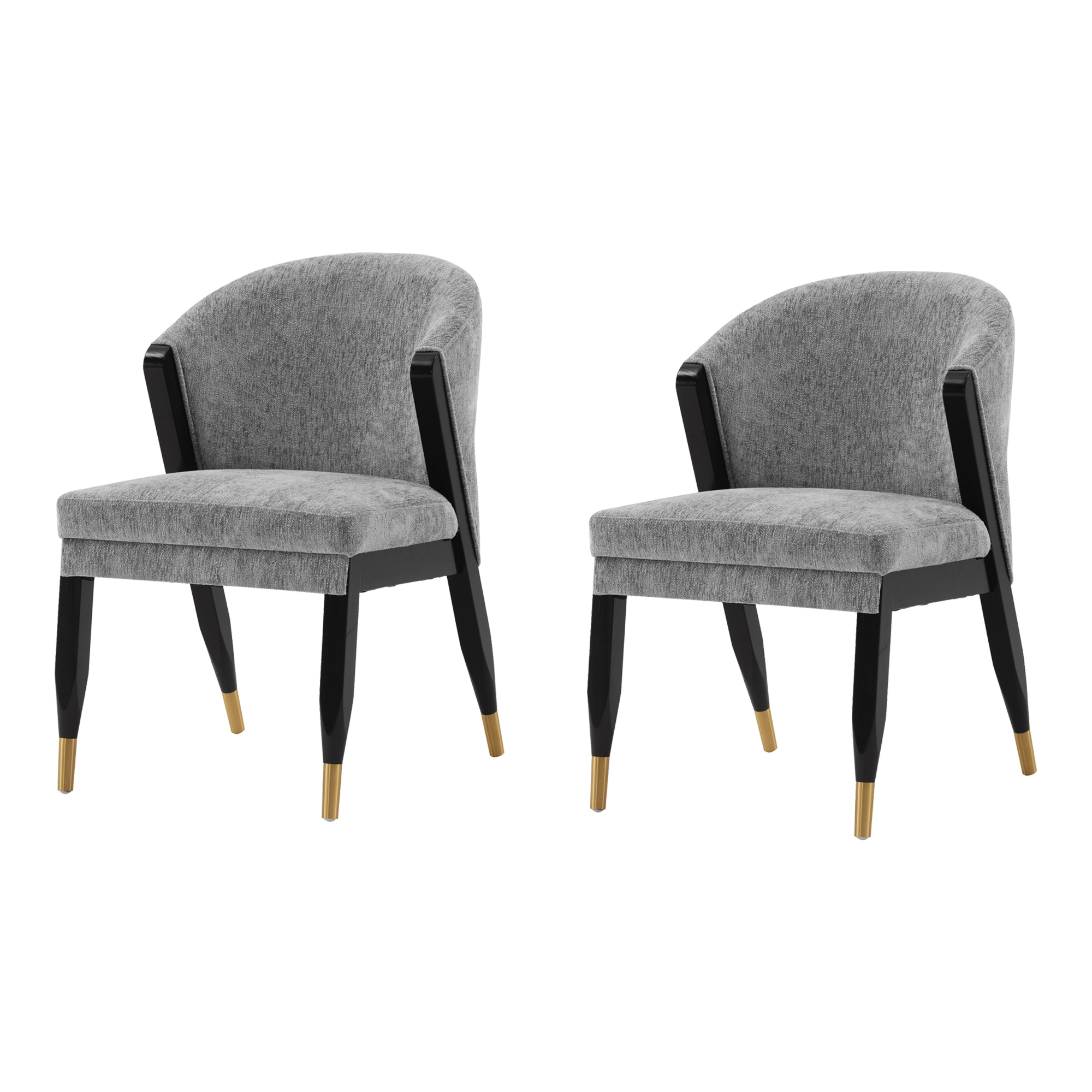 Manhattan Comfort, Modern Ola Boucle Chair in Grey Set of 2 Primary Color Gray, Included (qty.) 2 Model 2-DC075