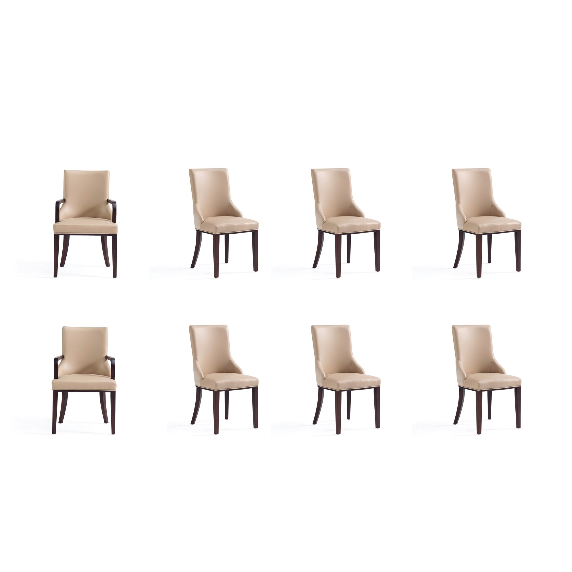 Manhattan Comfort, Shubert 8 Piece Modern Upholstered Chair Set Tan, Primary Color Tan, Included (qty.) 8 Model 8-DC055AR