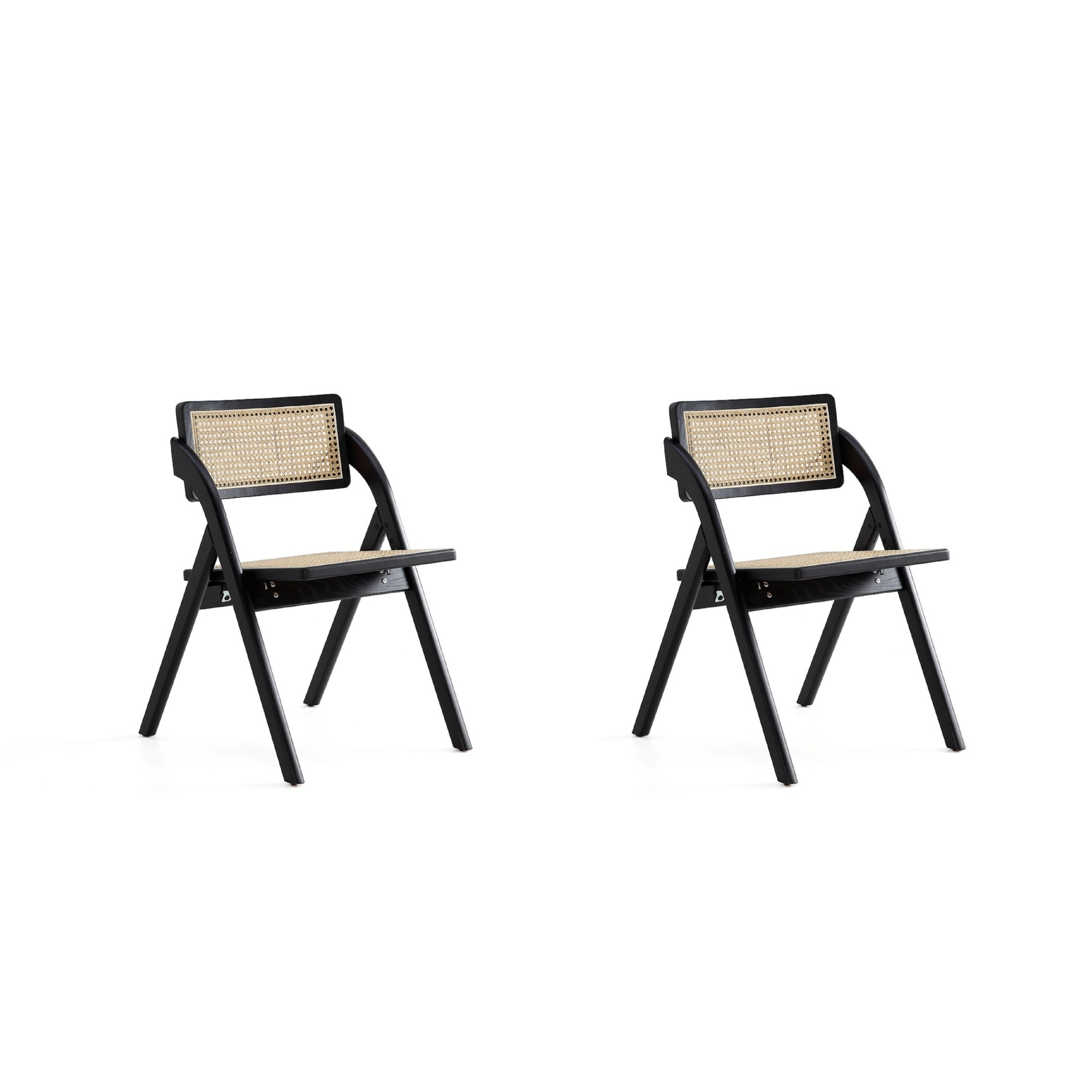 Manhattan Comfort, Lambinet Chair in Black and Cane 2-Set, Primary Color Black, Included (qty.) 2 Model DCCA07