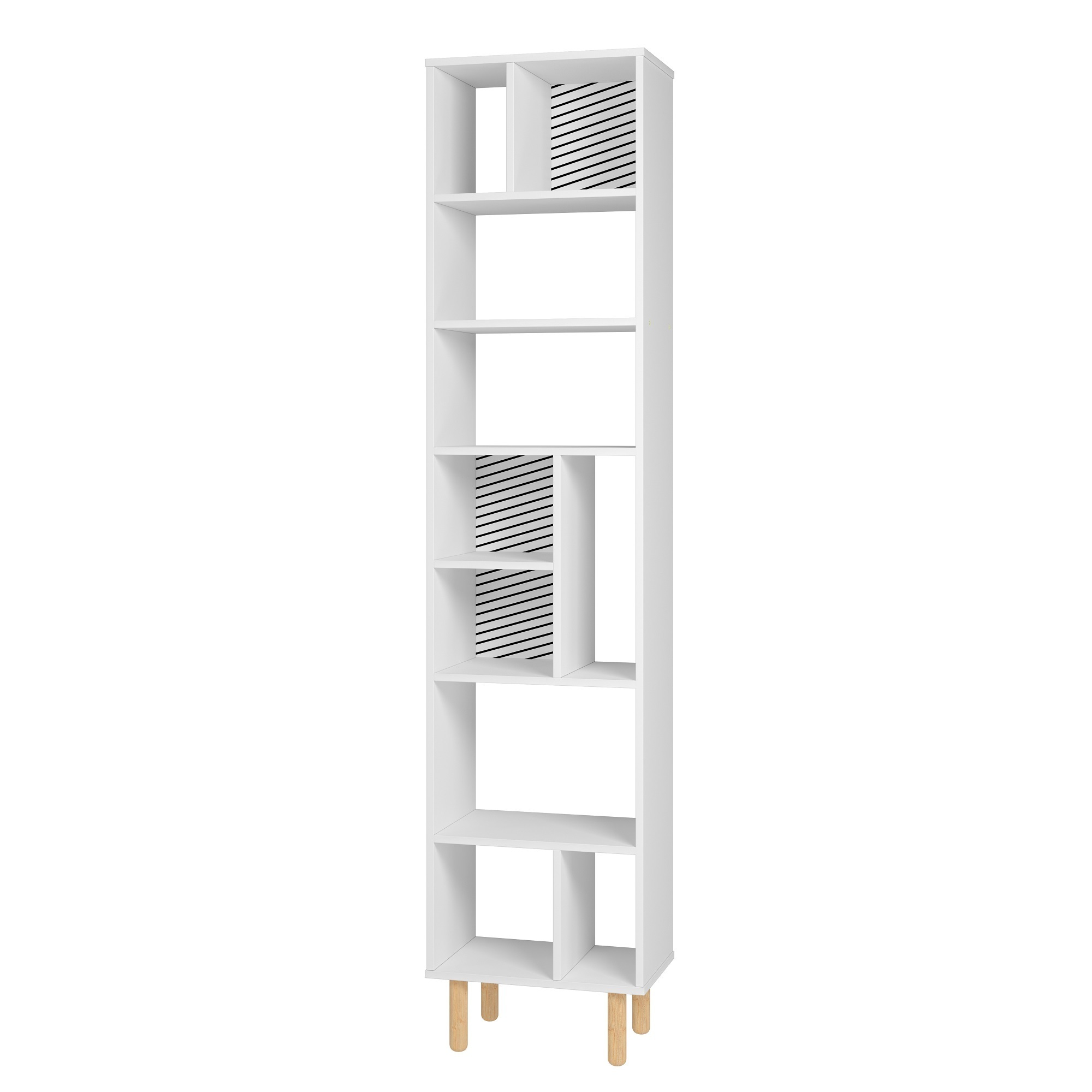 Manhattan Comfort, Essex 77.95 Bookcase with 10 Shelves in Zebra, Height 77.95 in, Shelves (qty.) 10 Material MDPE, Model 408AMC