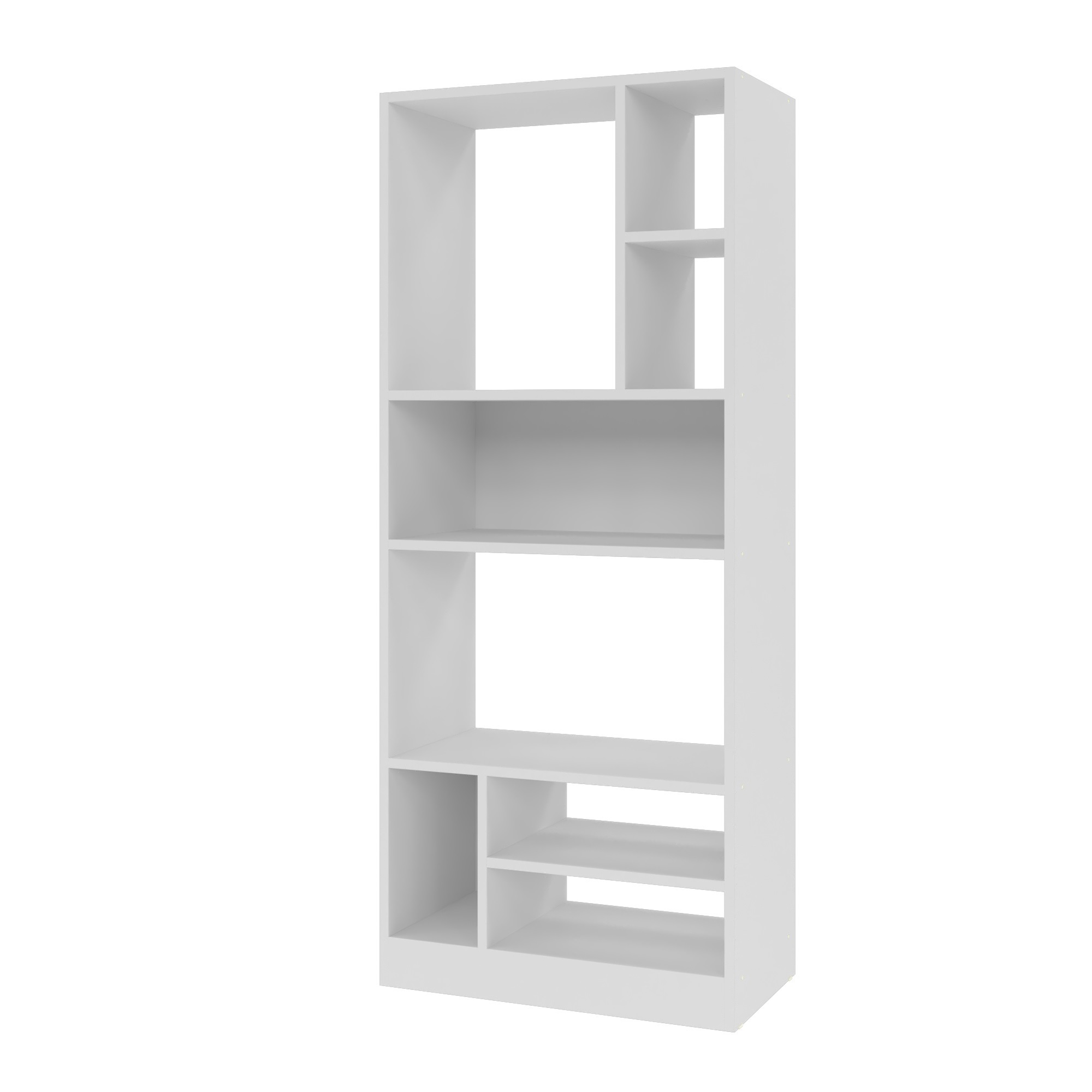 Manhattan Comfort, Valenca Bookcase 3.0 with 8 shelves in White, Height 53.15 in, Shelves (qty.) 8 Material Melamine, Model 23AMC