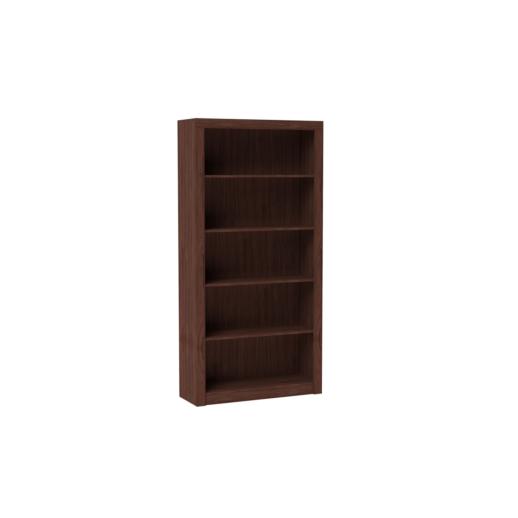 Manhattan Comfort, Olinda Bookcase 1.0 with 5 shelves in Nut Brown, Height 71.85 in, Shelves (qty.) 5 Material Melamine, Model 27AMC