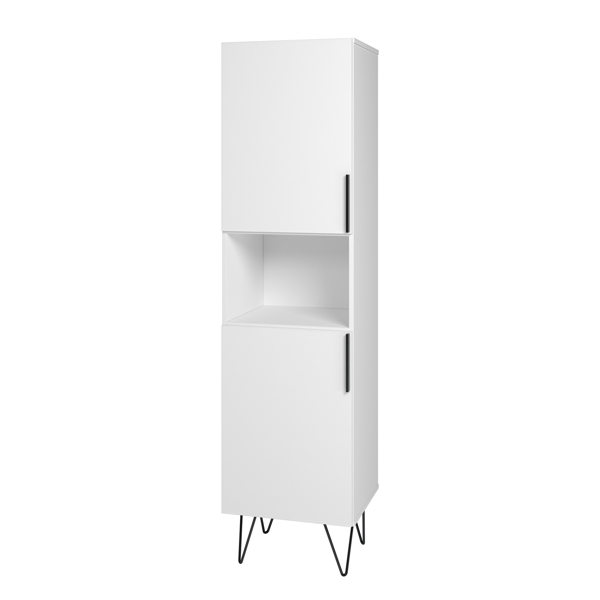 Manhattan Comfort, Beekman 17.51 Narrow Bookcase in White, Height 67.32 in, Shelves (qty.) 5 Material MDPE, Model 404AMC