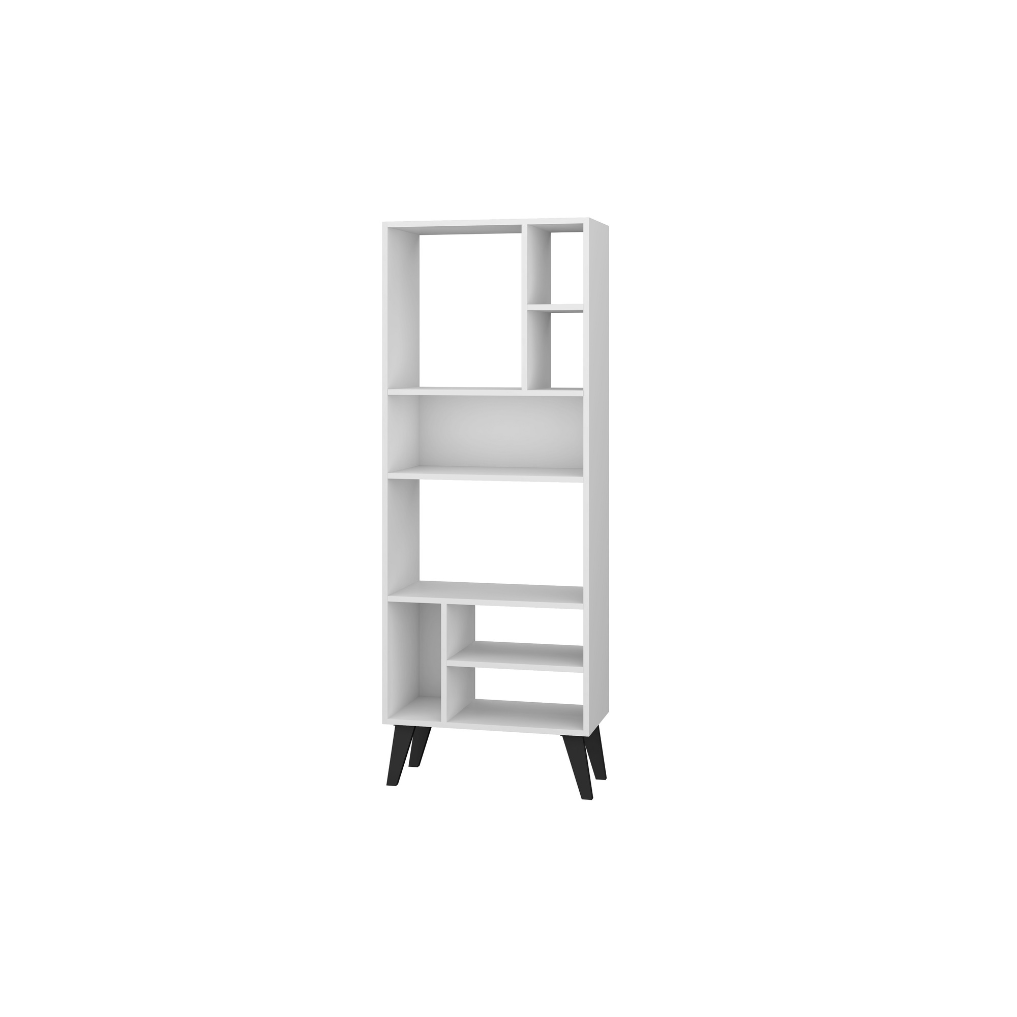 Manhattan Comfort, Warren Tall Bookcase 1.0 with 8 Shelves in White, Height 60.03 in, Shelves (qty.) 8 Material MDPE, Model 178AMC