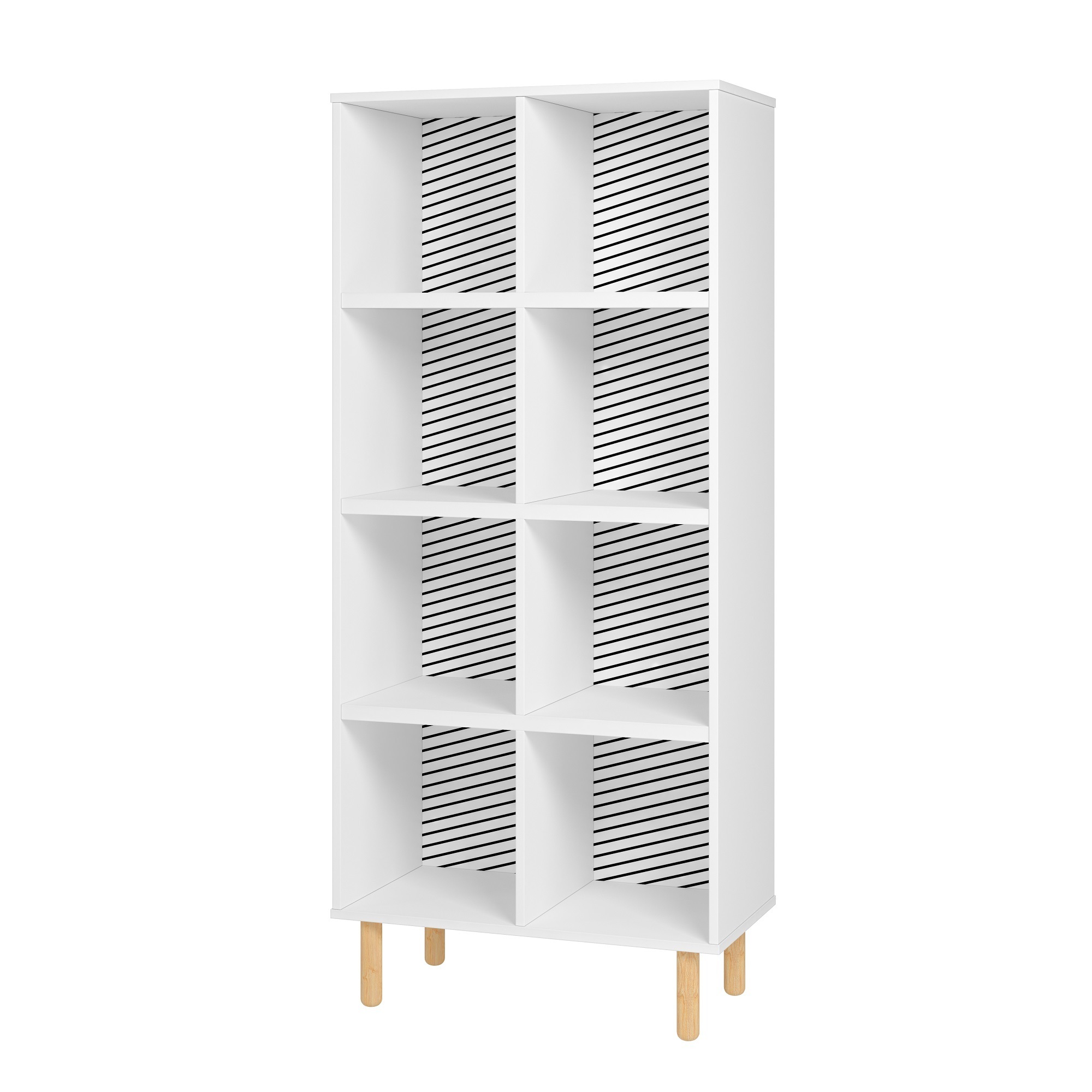 Manhattan Comfort, Essex 60.23 Double Bookcase 8 Shelves in Zebra, Height 60.23 in, Shelves (qty.) 8 Material MDPE, Model 409AMC
