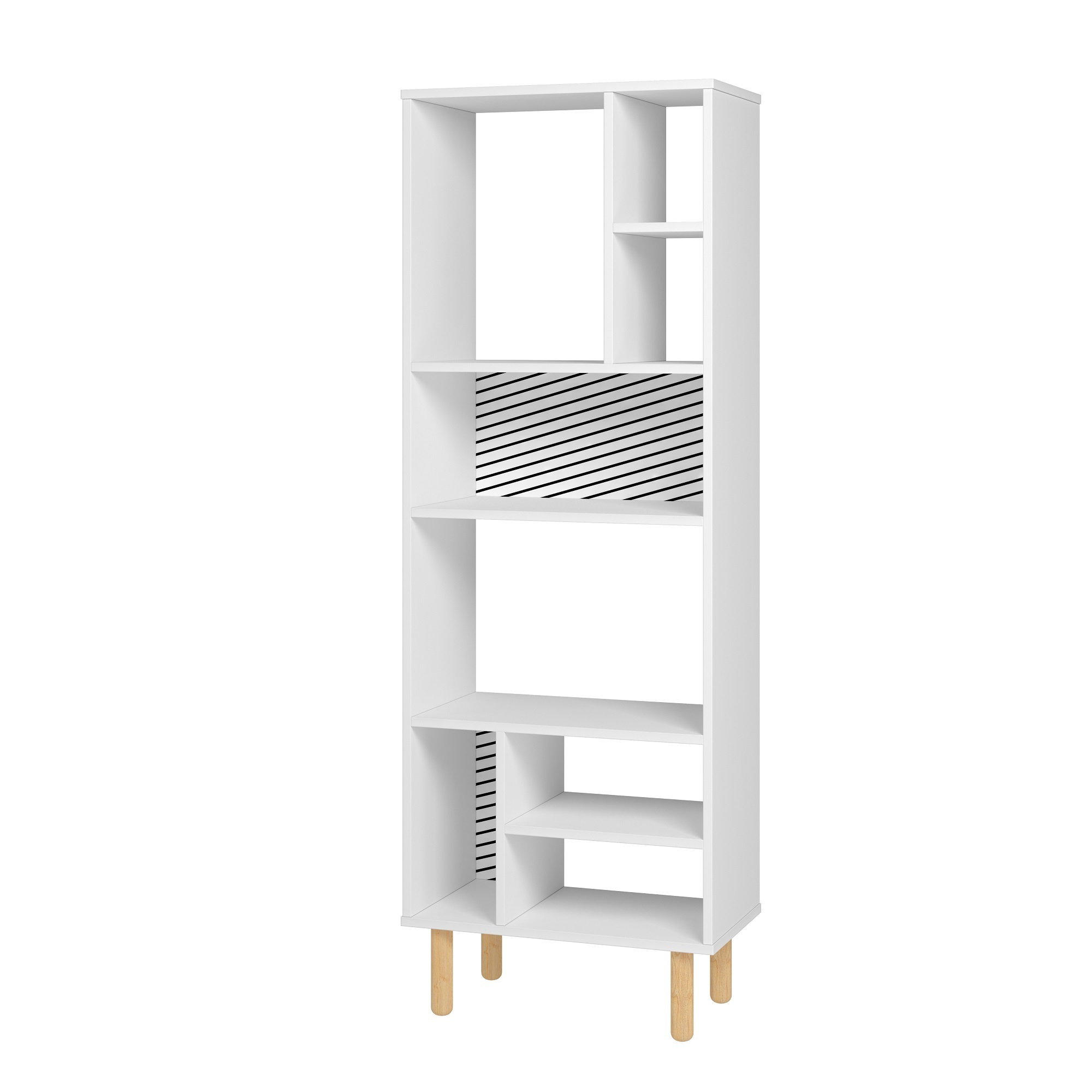 Manhattan Comfort, Essex 60.23 Decor Bookcase 8 Shelves in Zebra, Height 60.23 in, Shelves (qty.) 8 Material MDPE, Model 410AMC