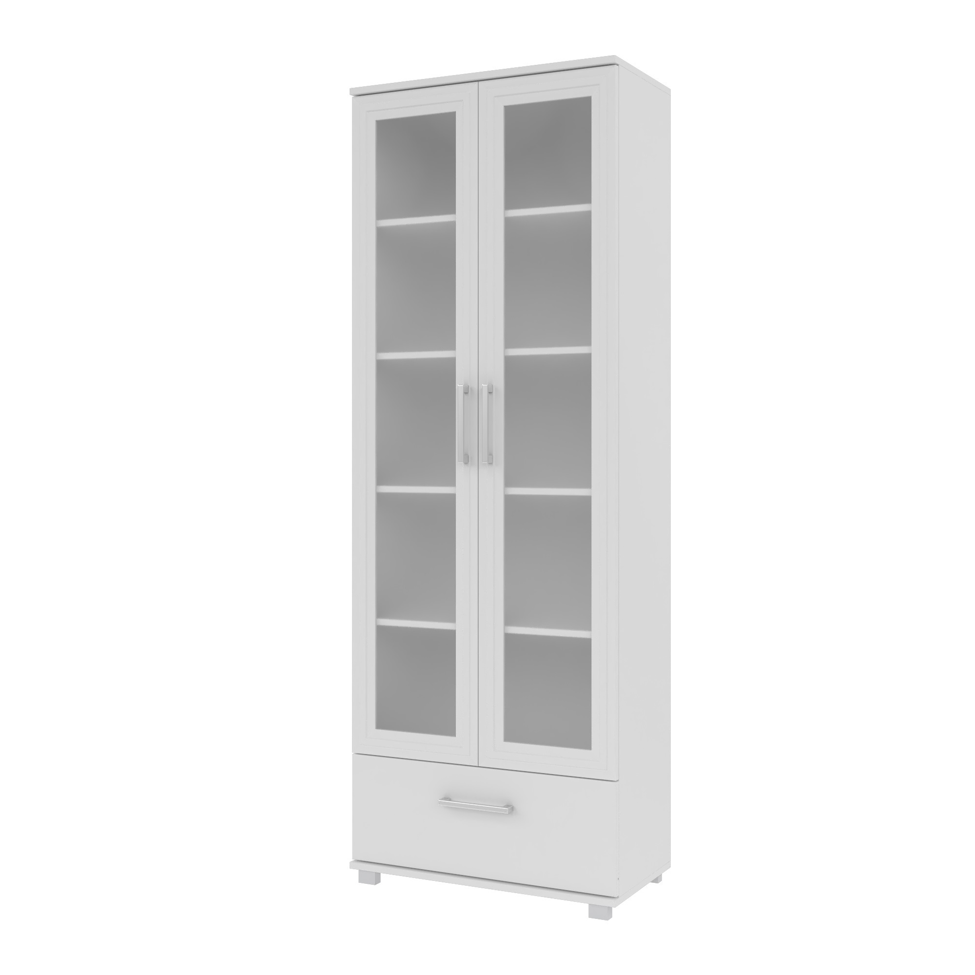Manhattan Comfort, Serra 1.0 5-Shelf Bookcase in White, Height 71.85 in, Shelves (qty.) 5 Material MDPE, Model 75AMC