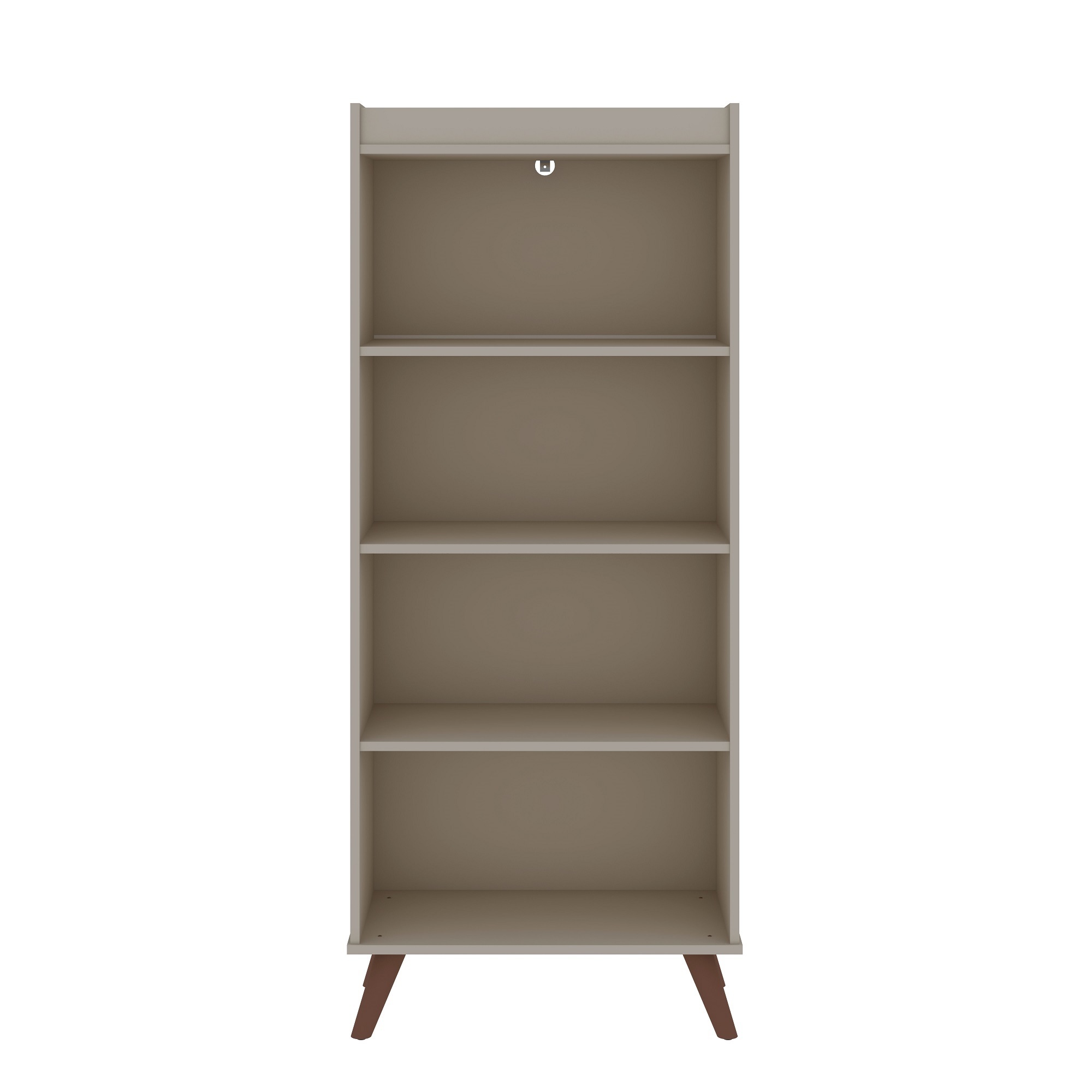 Manhattan Comfort, Hampton 4-Tier Bookcase Solid Wood Legs Off White, Height 60.12 in, Shelves (qty.) 4 Material MDPE, Model 12PMC