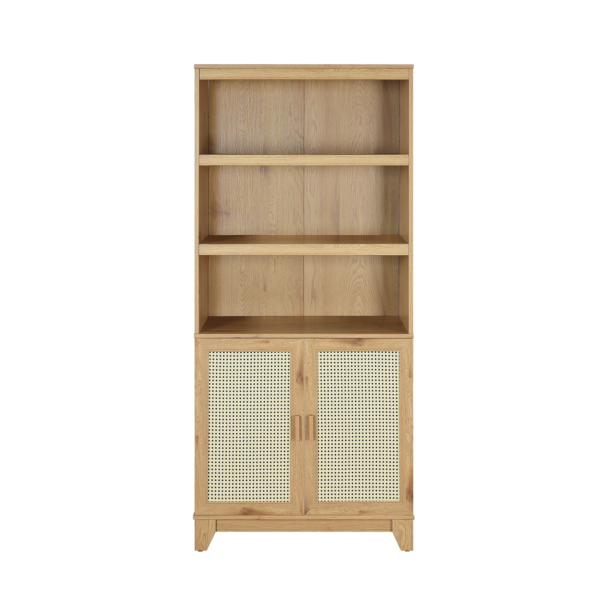 Manhattan Comfort, Sheridan Modern Cane Bookcase in Nature, Height 70.86 in, Shelves (qty.) 7 Material MDF, Model BC-6GLF