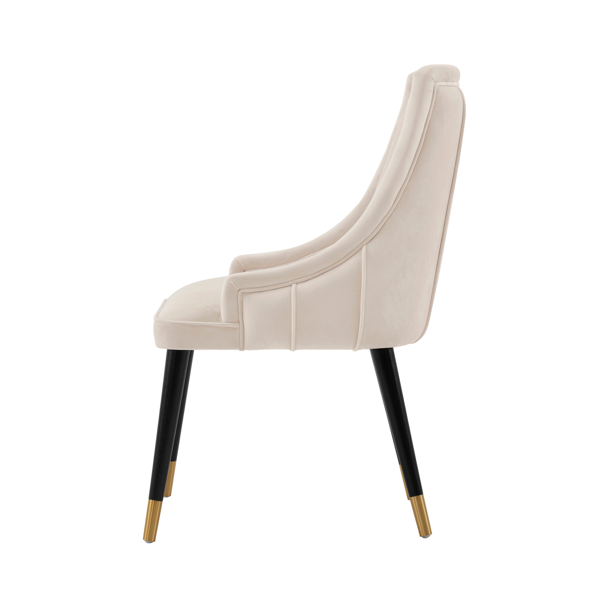 Manhattan Comfort, Modern Eda Velvet Chair in Midnight Cream Set of 2 Primary Color Cream, Included (qty.) 2 Model 2-DC073