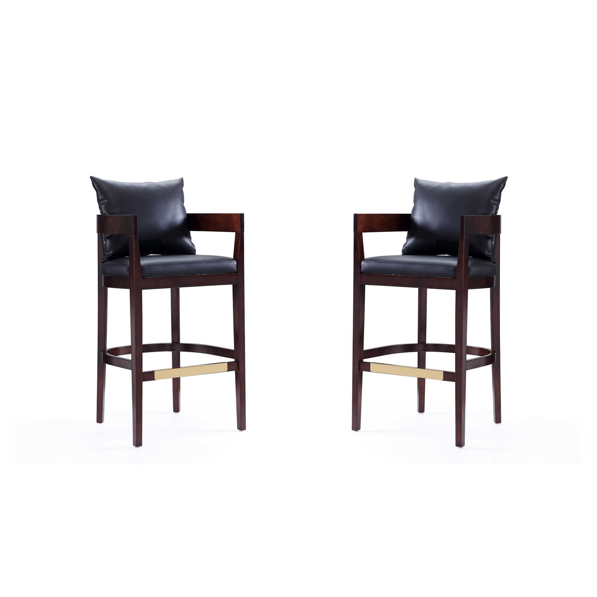 Manhattan Comfort, Ritz 38Inch Black Beech Wood Stool Set of 2 Primary Color Black, Included (qty.) 2 Model 2-BS013