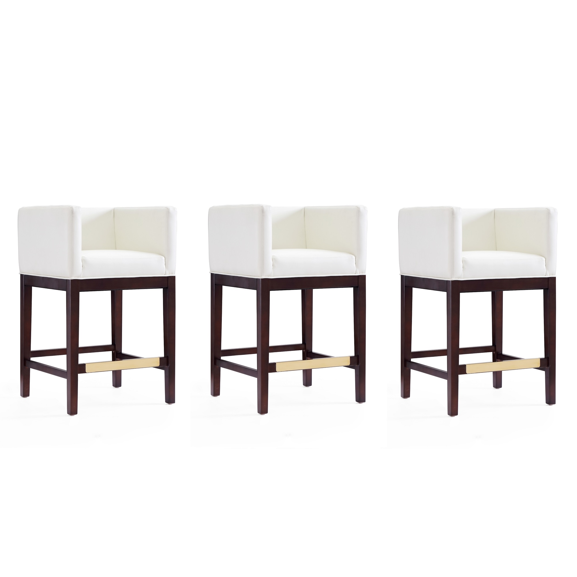 Manhattan Comfort, Kingsley 34Inch Ivory Beech Wood Stool Set of 3 Primary Color Ivory, Included (qty.) 3 Model 3-CS005