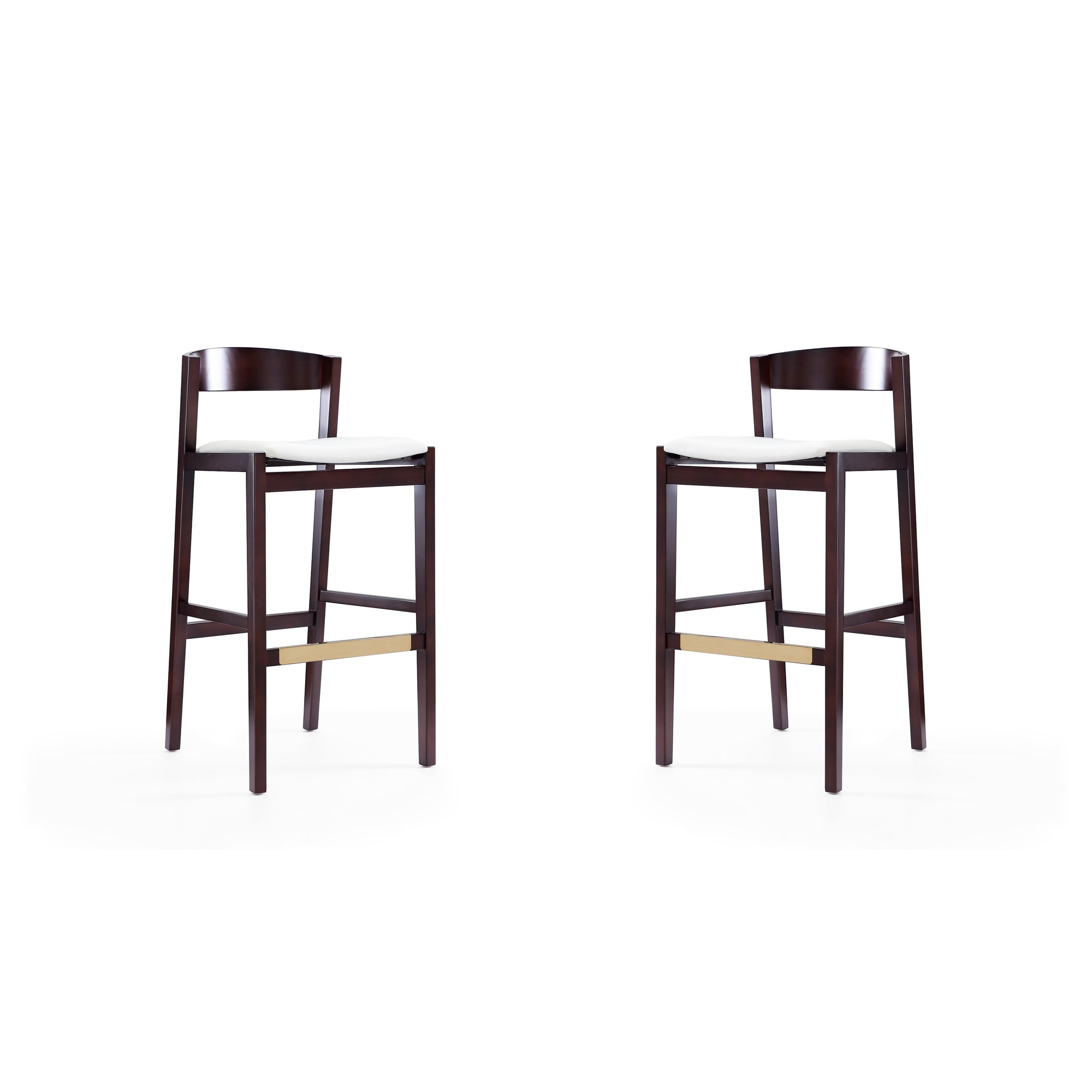 Manhattan Comfort, Klismos 40.75Inch Ivory Beech Wood Stool Set of 2 Primary Color Ivory, Included (qty.) 2 Model 2-BS014