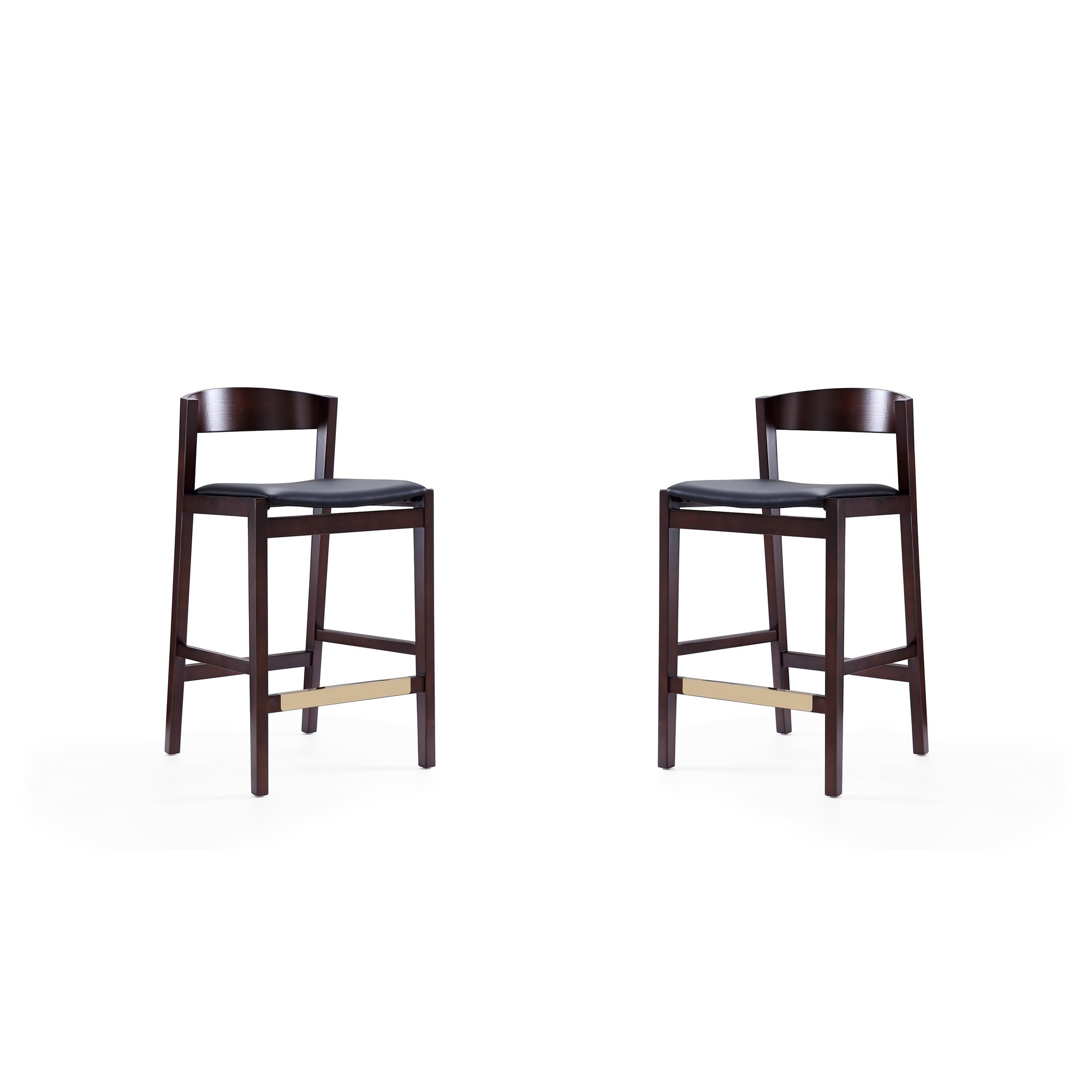 Manhattan Comfort, Klismos 36.75Inch Black Beech Wood Stool Set of 2 Primary Color Black, Included (qty.) 2 Model 2-CS007