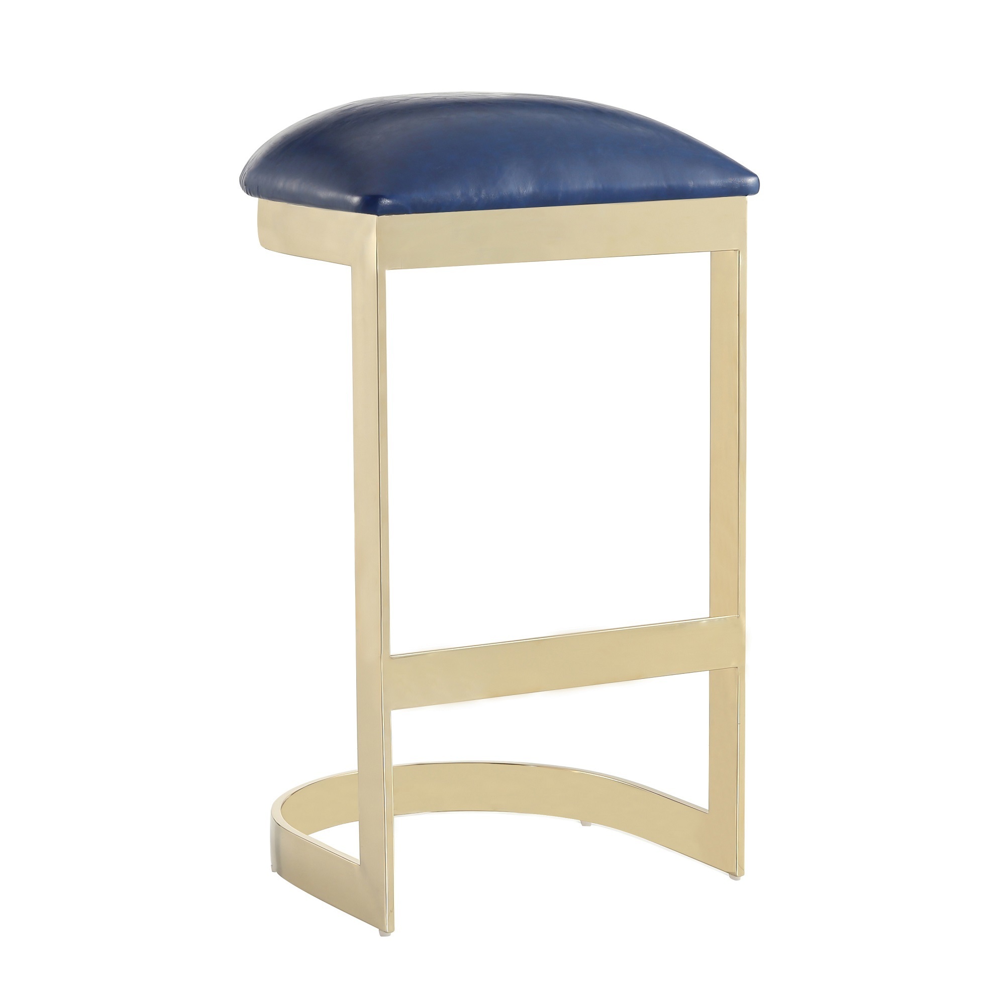 Manhattan Comfort, Aura 28.54Inch Blue Stainless Steel Stool, Primary Color Blue, Included (qty.) 1 Model BS006