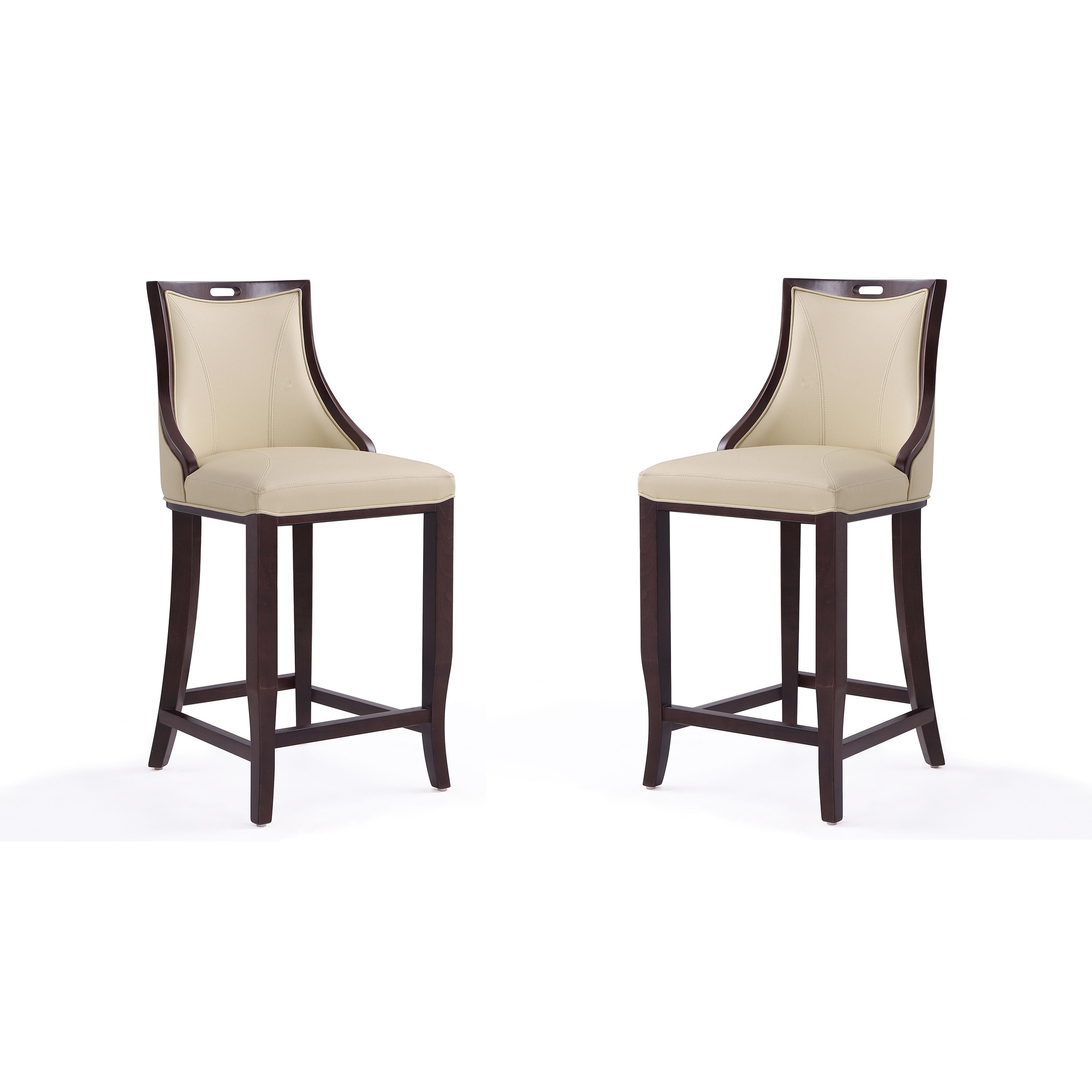 Manhattan Comfort, Emperor 41Inch Cream Beech Wood Stool Set of 2 Primary Color Cream, Included (qty.) 2 Model 2-BS008