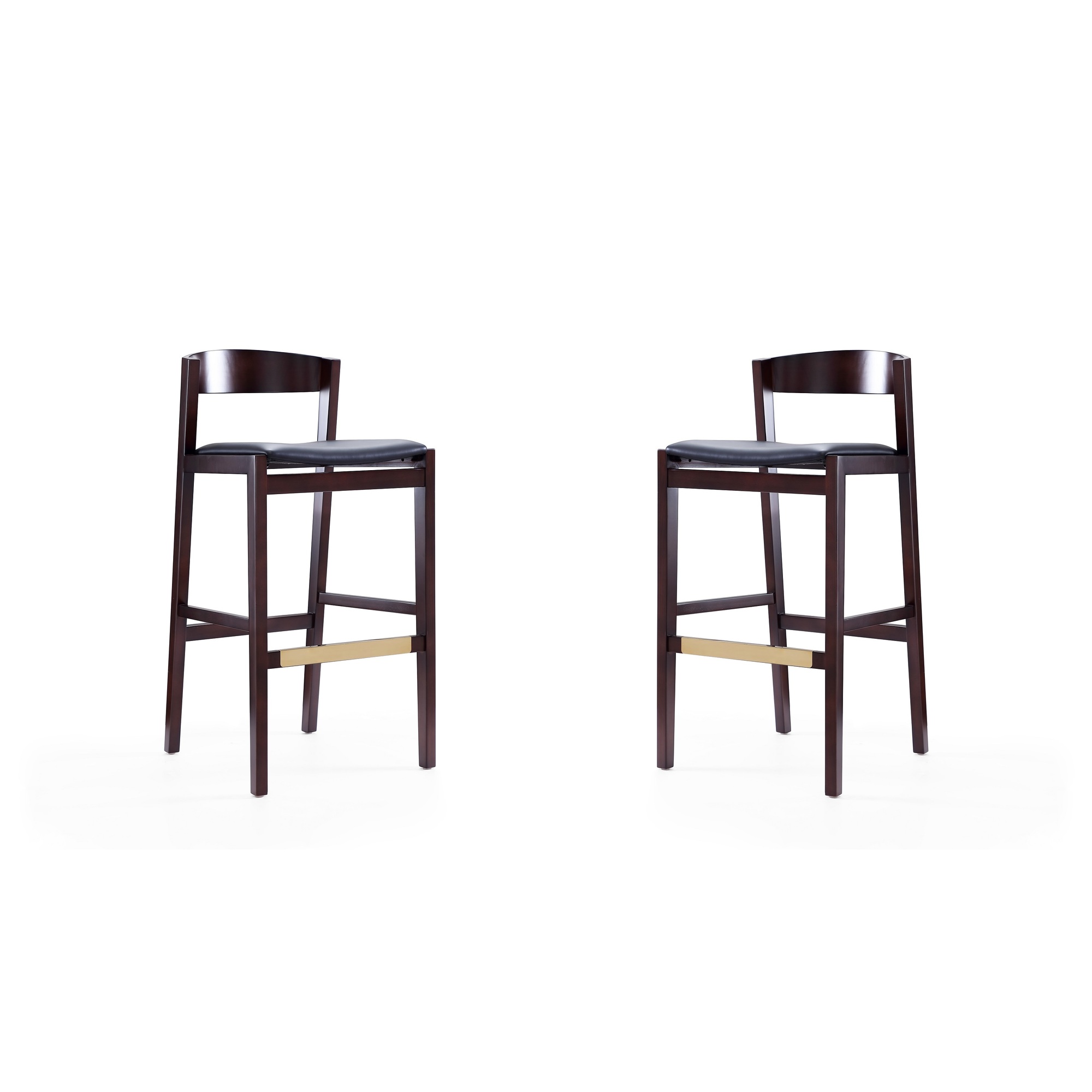 Manhattan Comfort, Klismos 40.75Inch Black Beech Wood Stool Set of 2 Primary Color Black, Included (qty.) 2 Model 2-BS014