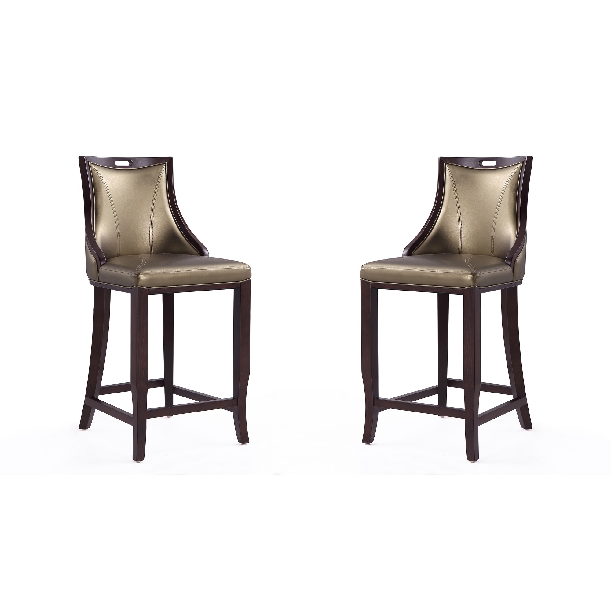 Manhattan Comfort, Emperor 41Inch Bronze Beech Wood Stool Set of 2 Primary Color Bronze, Included (qty.) 2 Model 2-BS008